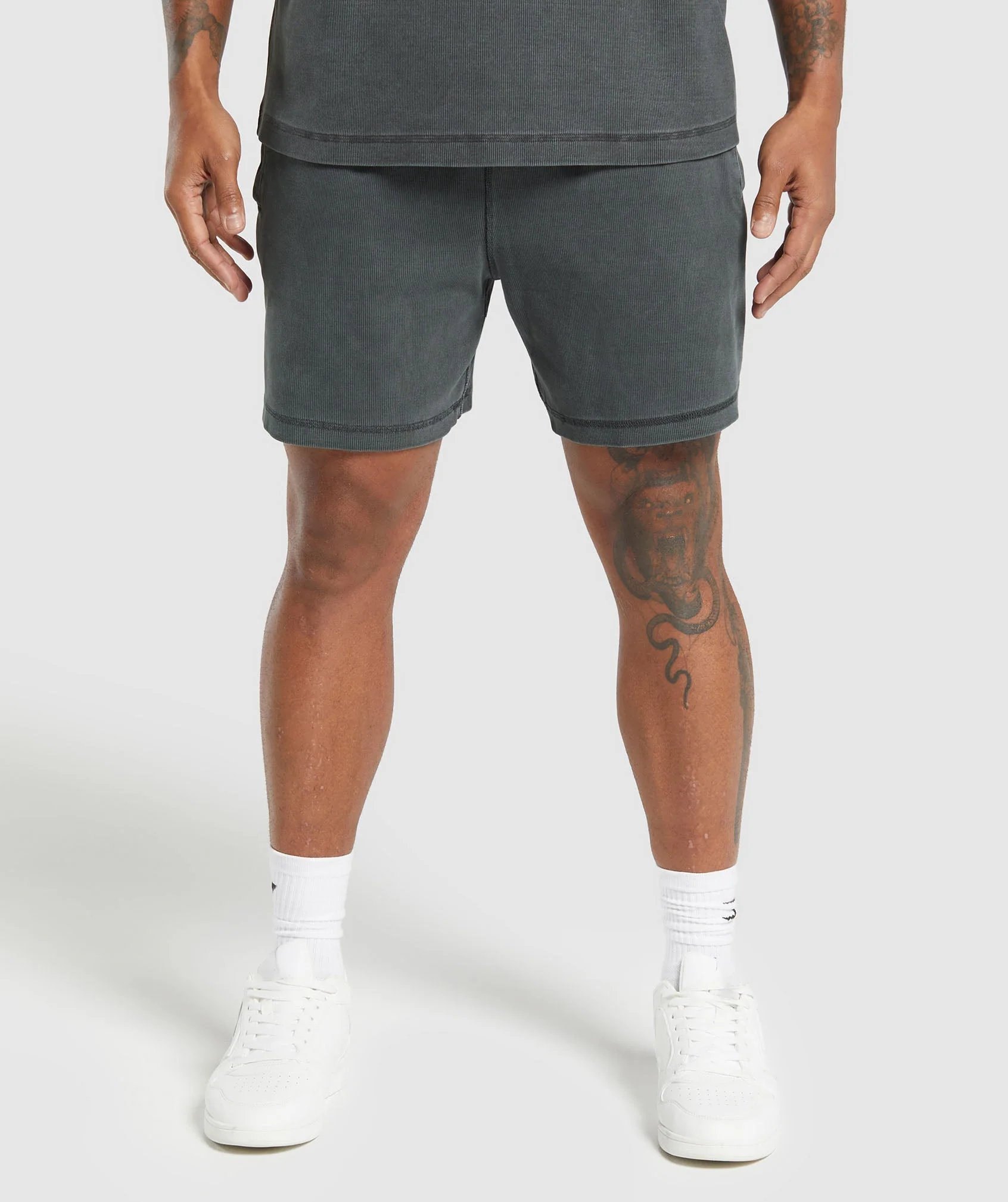 Gymshark Heavyweight Ribbed Shorts Asphalt Grey