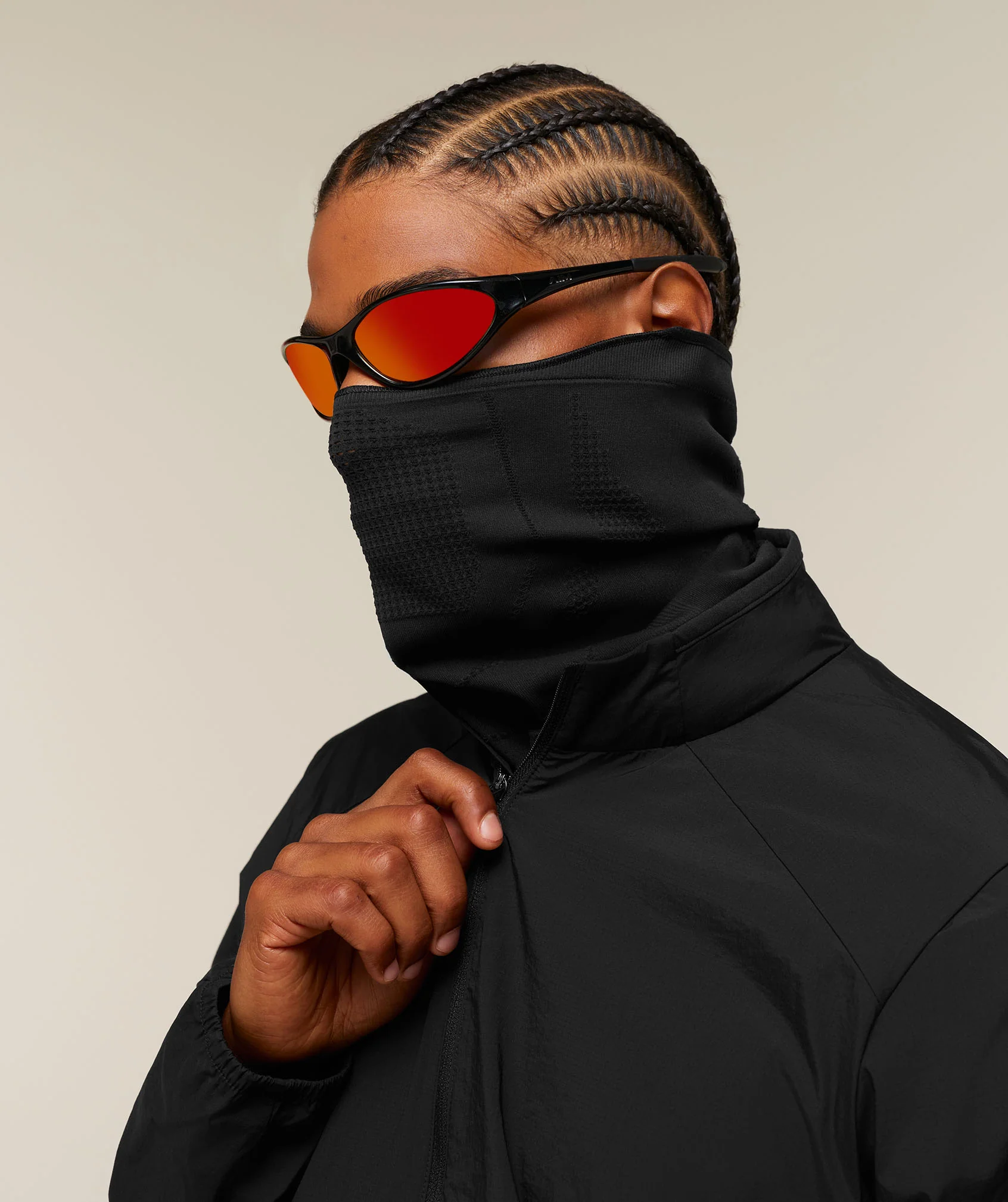 Seamless Running Snood with Breathable Mesh Face Cover