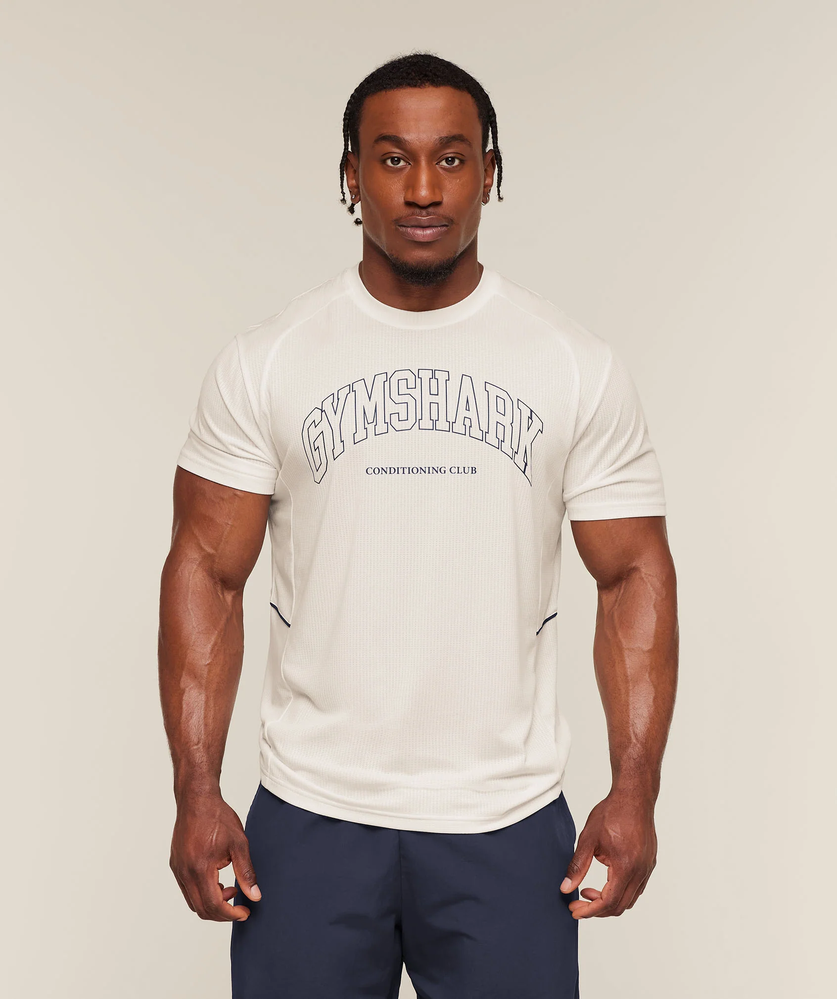 Gymshark Collegiate Tech T-Shirt in Lightweight Mesh Fabric