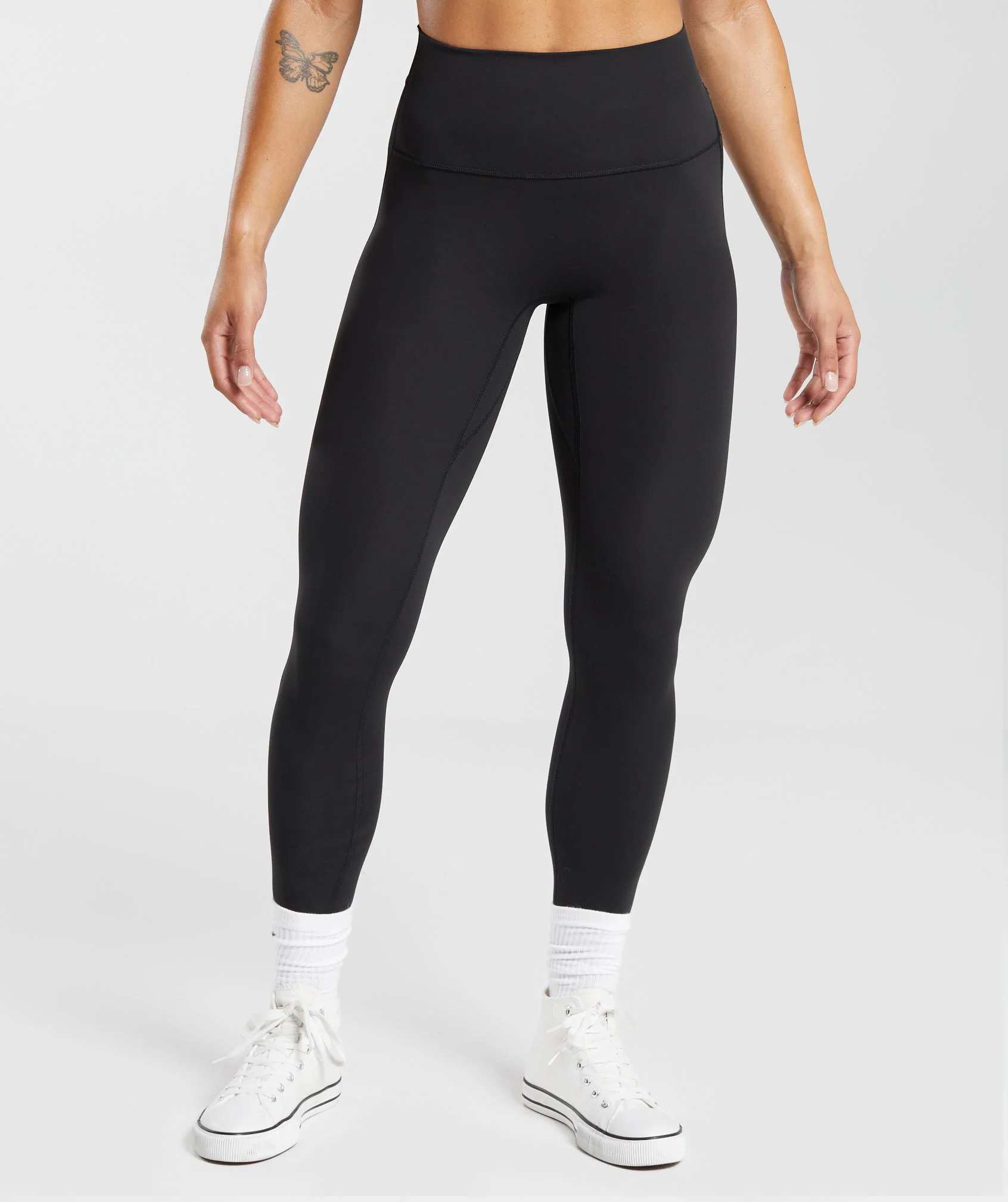 Legacy Logo Leggings in Black with High Waisted Fit