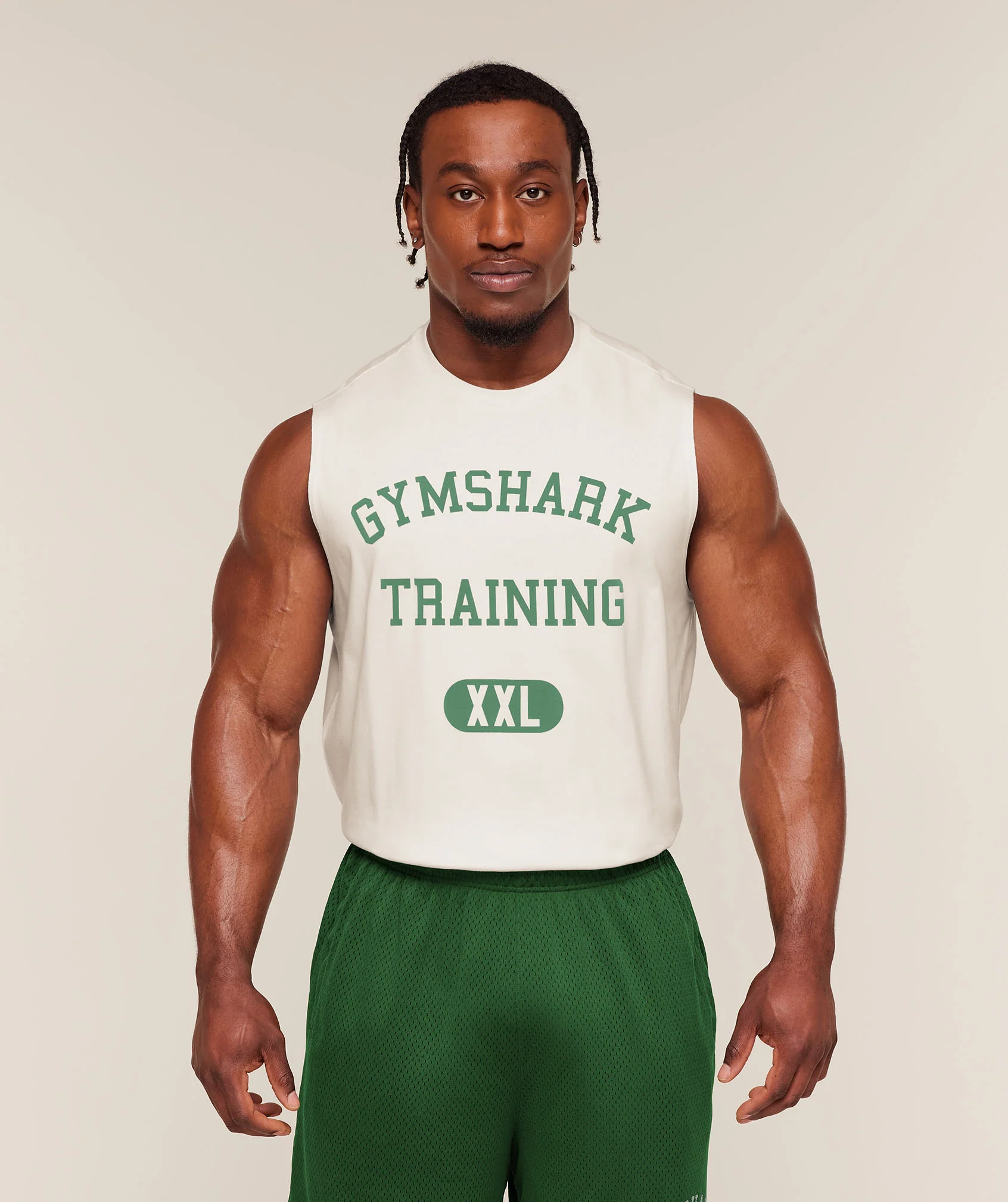 Gymshark Training Graphic Tank in Oversized Fit with Collegiate Print