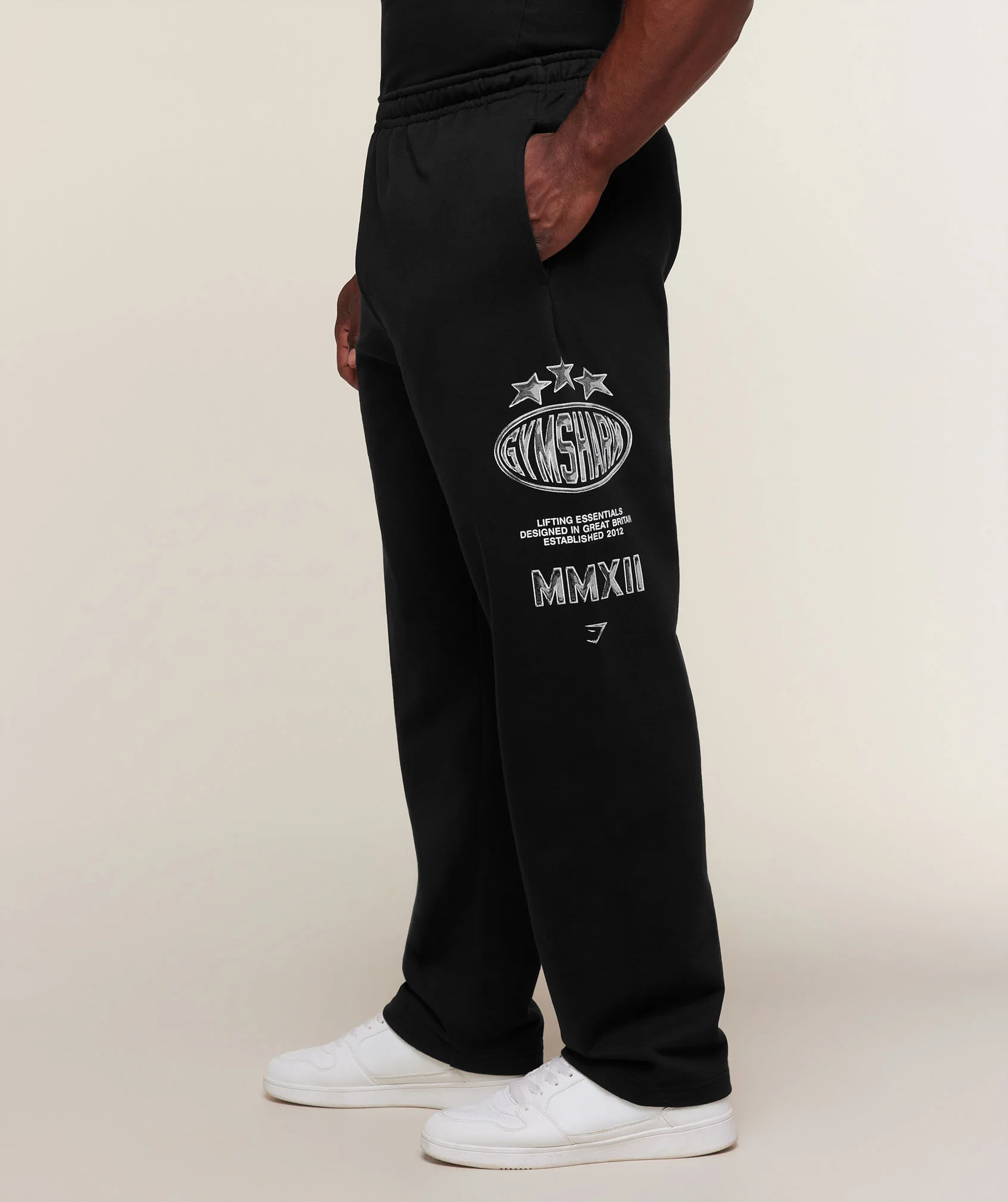 Chrome Graphic Pants in Black with Open Side Pockets
