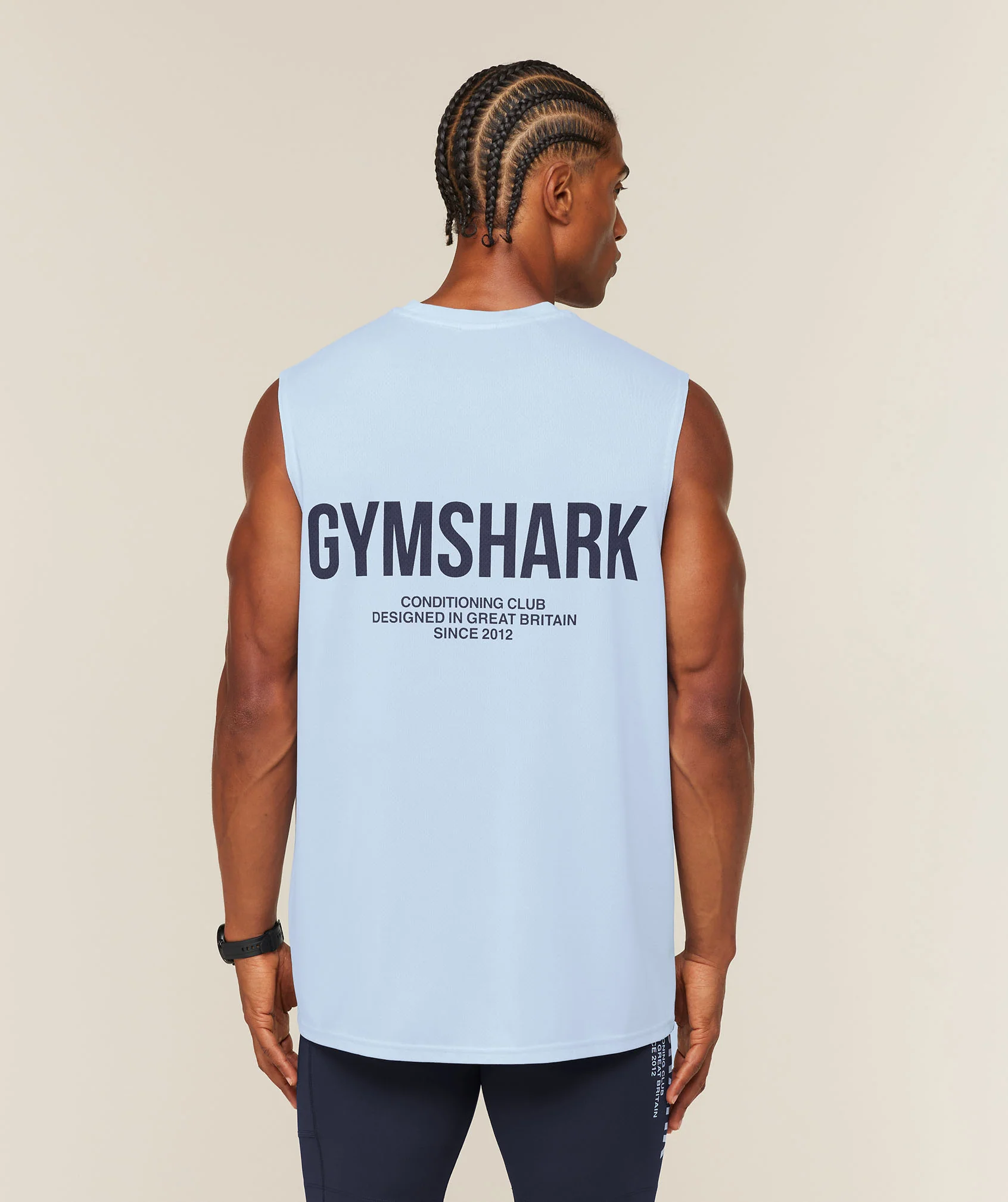 Gymshark Conditioning Club Washed Tank in Blue, Oversized Training Vest