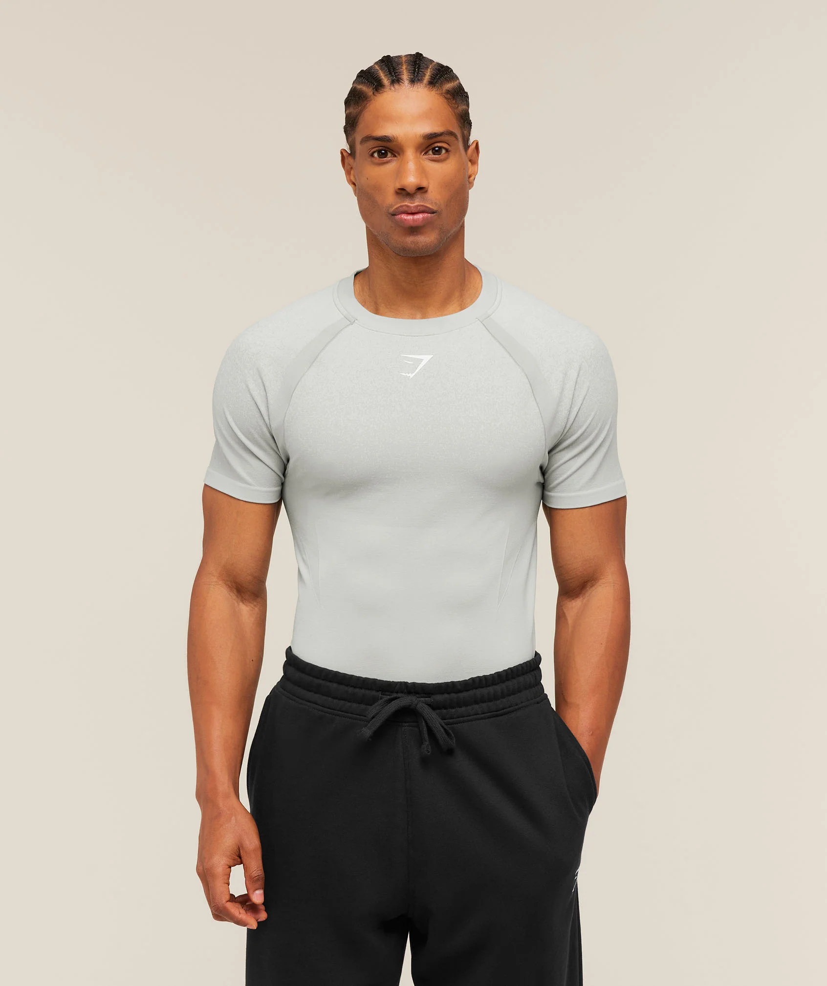 Gymshark Shadow Seamless T Shirt Grey Muscle Fit Top