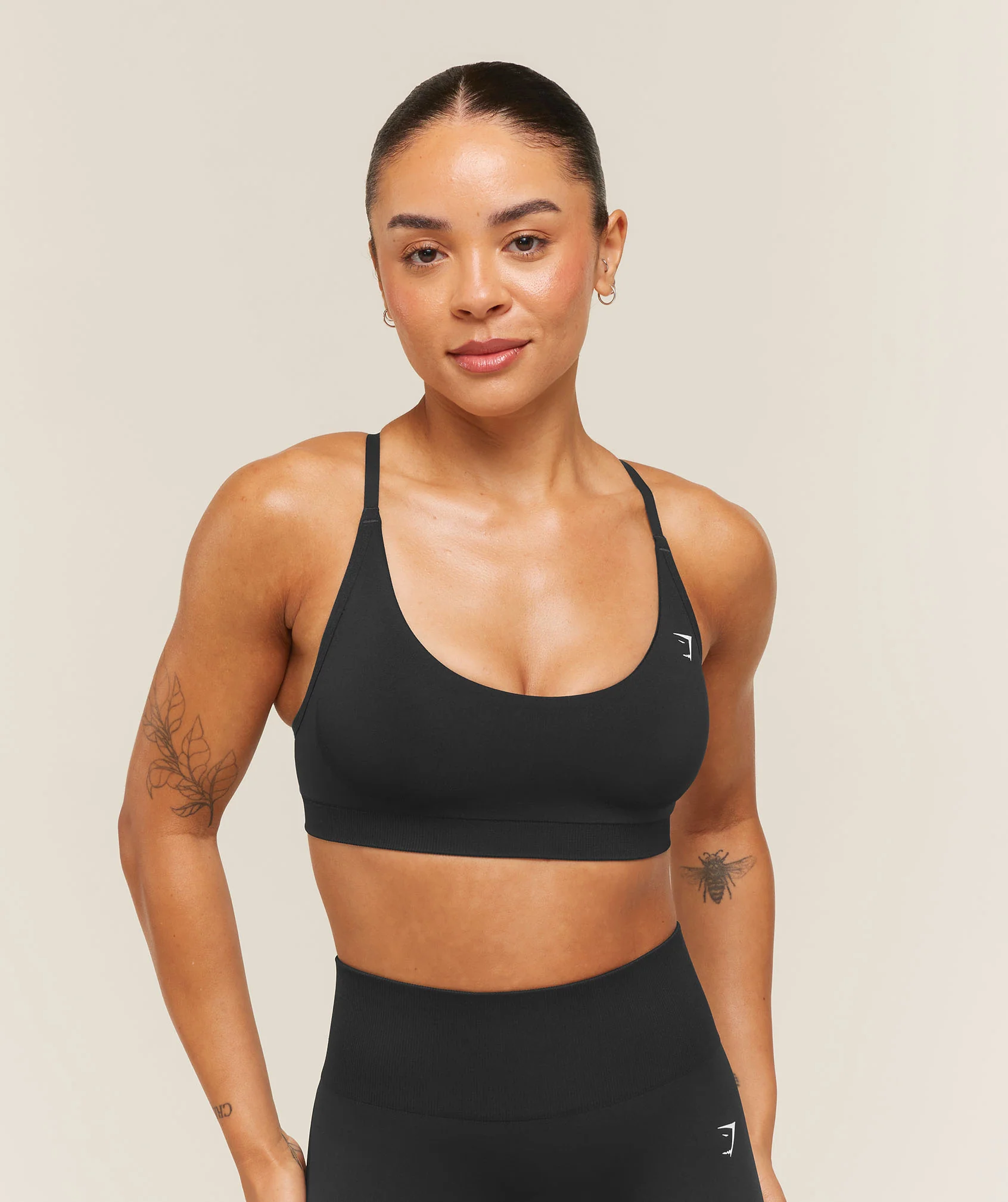 Everyday Seamless Racerback Sports Bra in Black