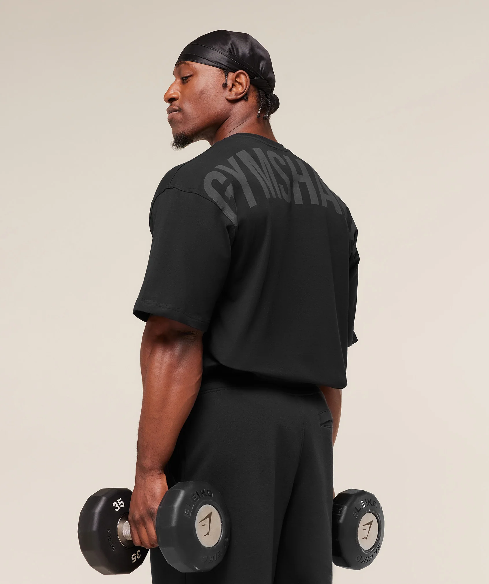Power T-Shirt Black Oversized Gymshark Graphic Tee