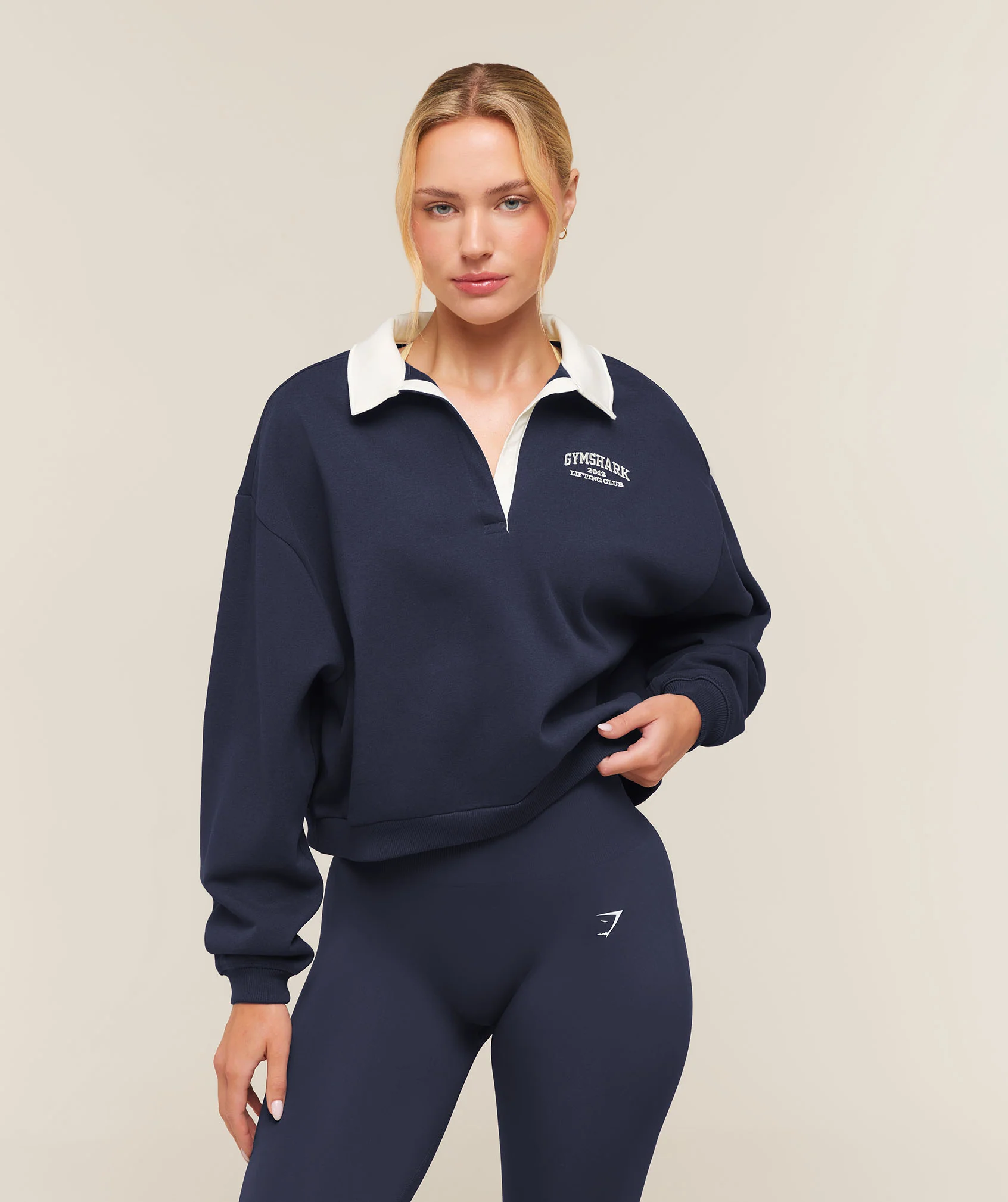 Gymshark Cosy Luxe Campus Polo Sweatshirt Oversized