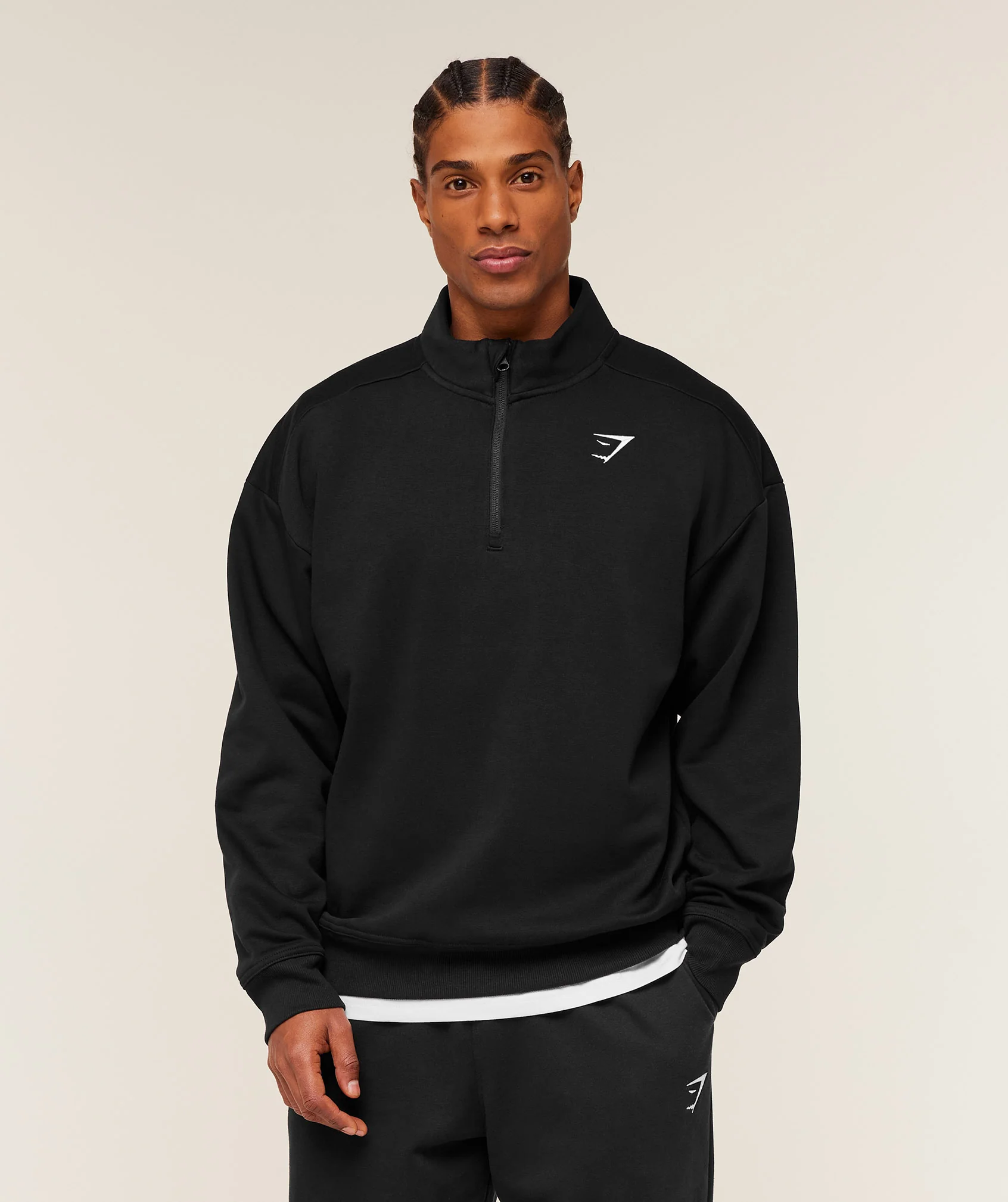 Gymshark Crest Oversized 1/4 Zip Fleece Pullover