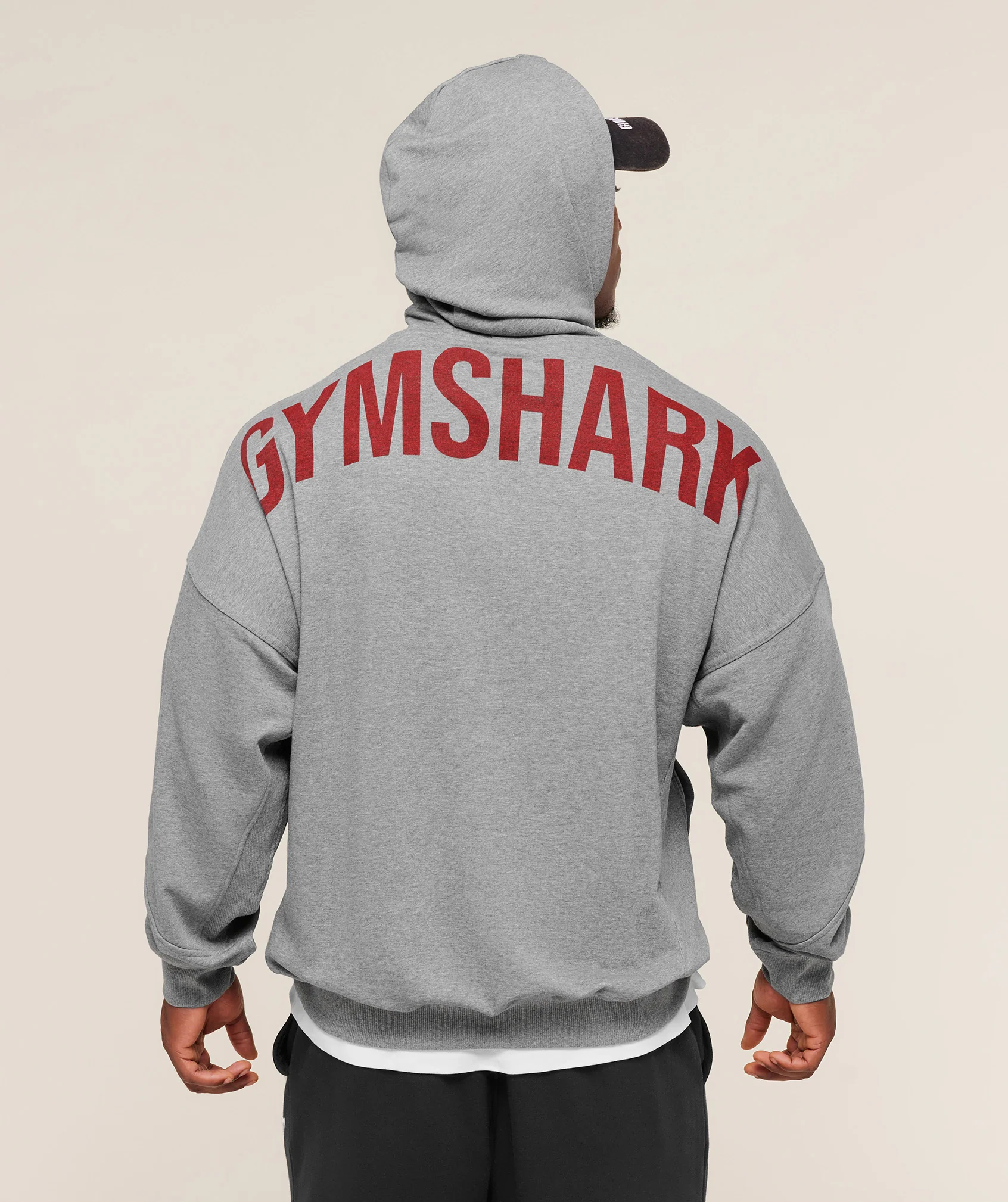 Power Oversized Hoodie Heavyweight Pullover with Back Graphic