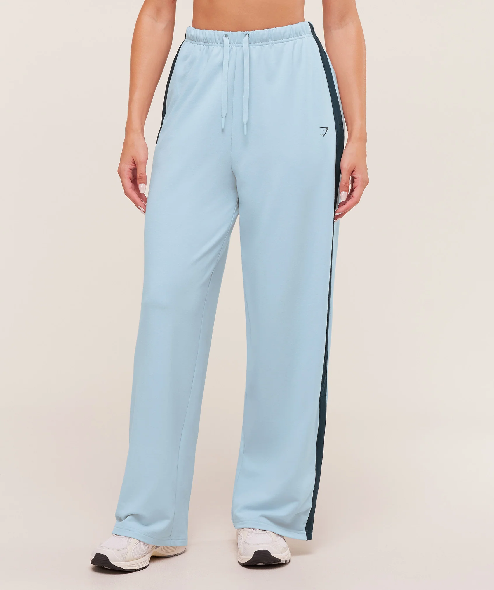 Gymshark Retro Stripe Snap Pants Wide Leg High Waisted