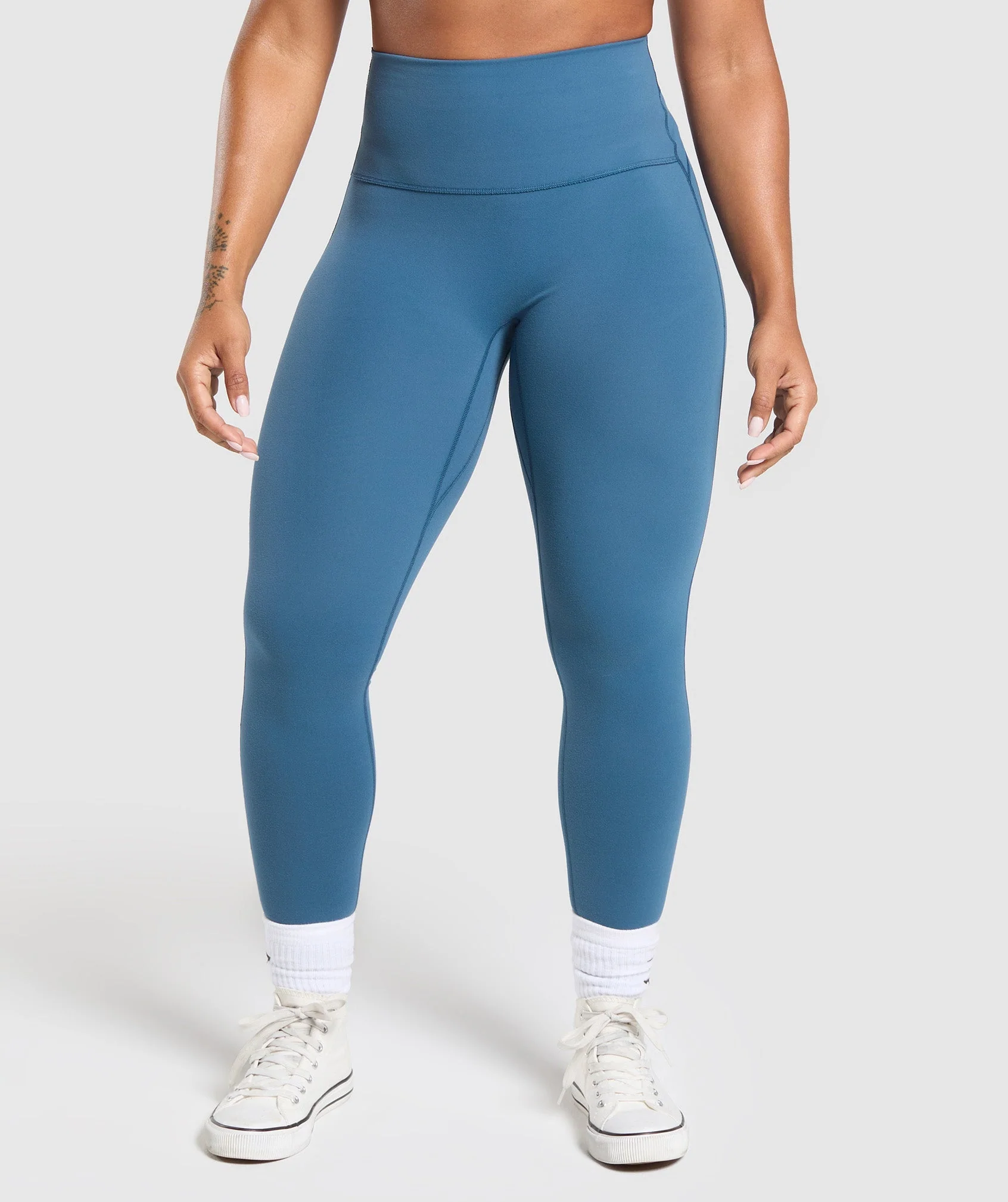 Legacy Logo Leggings Success Blue with High Depth Waistband