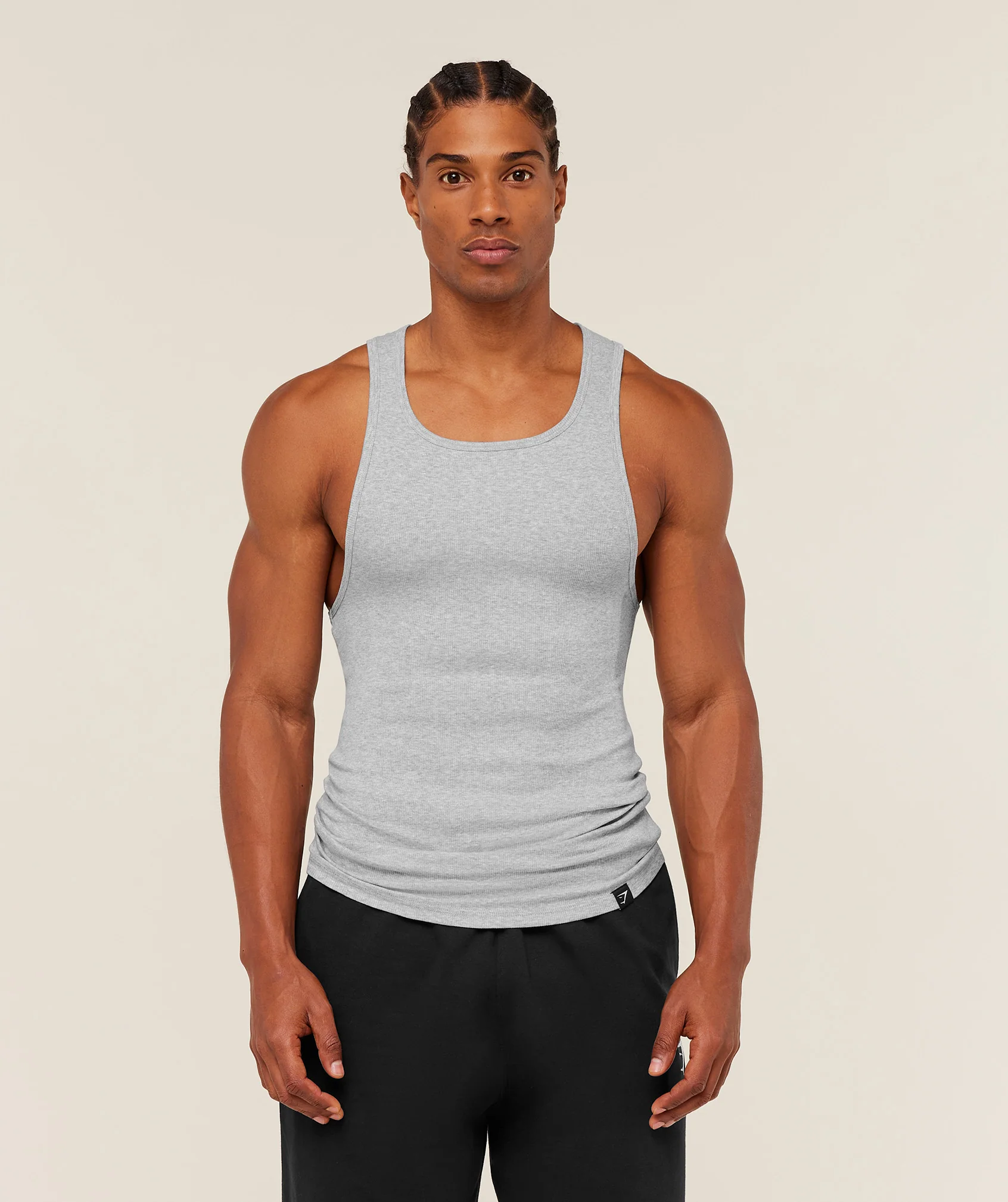 Gymshark Ribbed Tank 1PK Stretchy Cotton Sleeveless Top