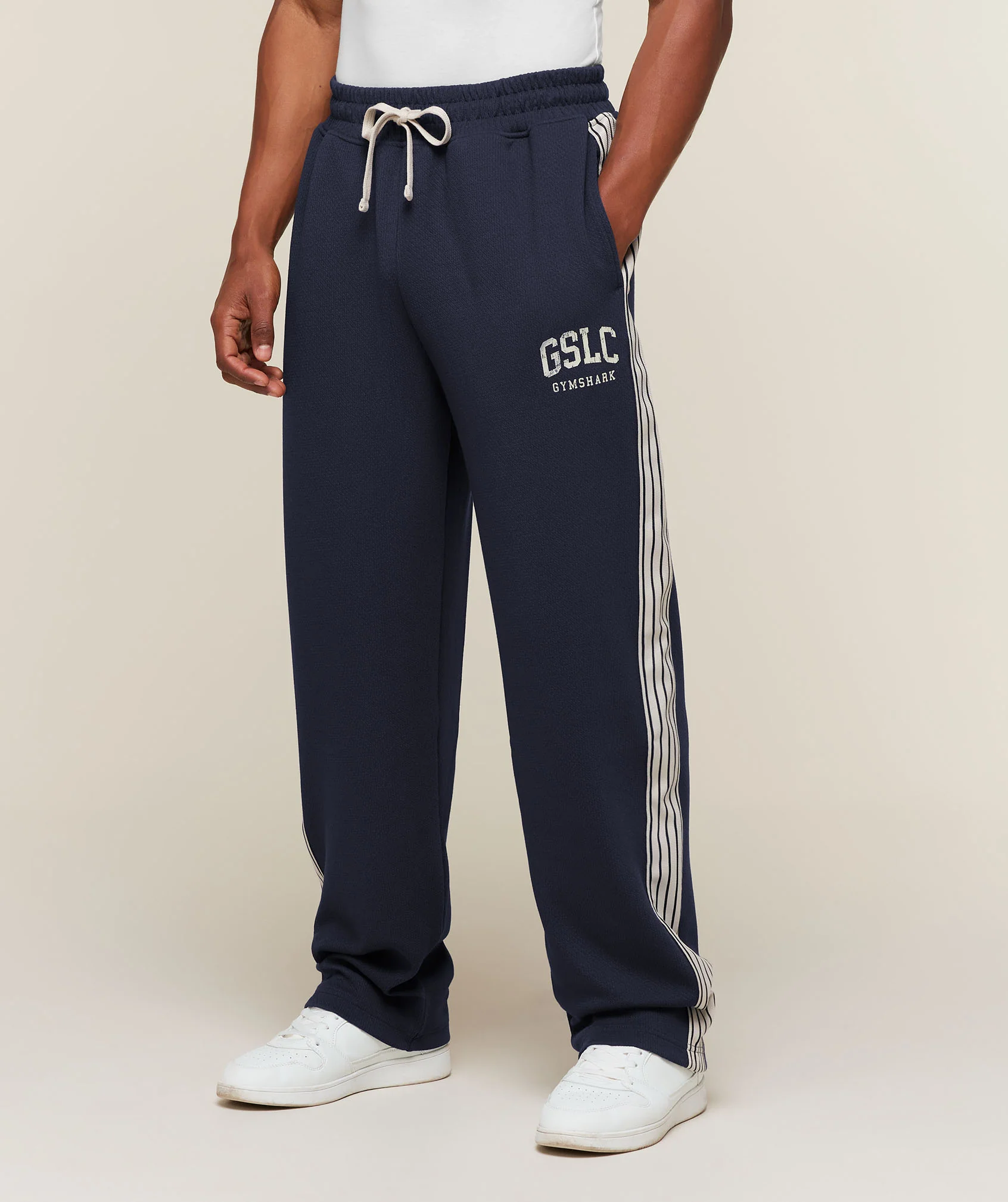 Gymshark GSLC Taped Straight Leg Track Pants in Blue