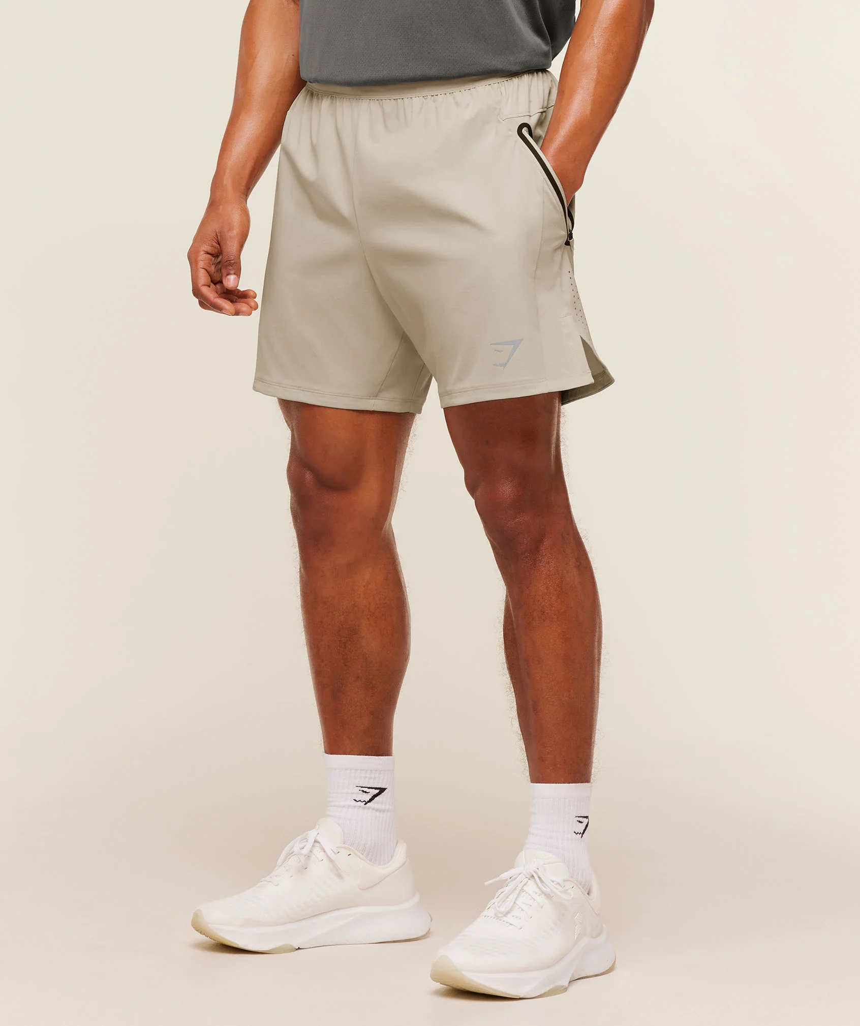 Sport Hybrid 6" Shorts in Grey for Lifting Running and HIIT