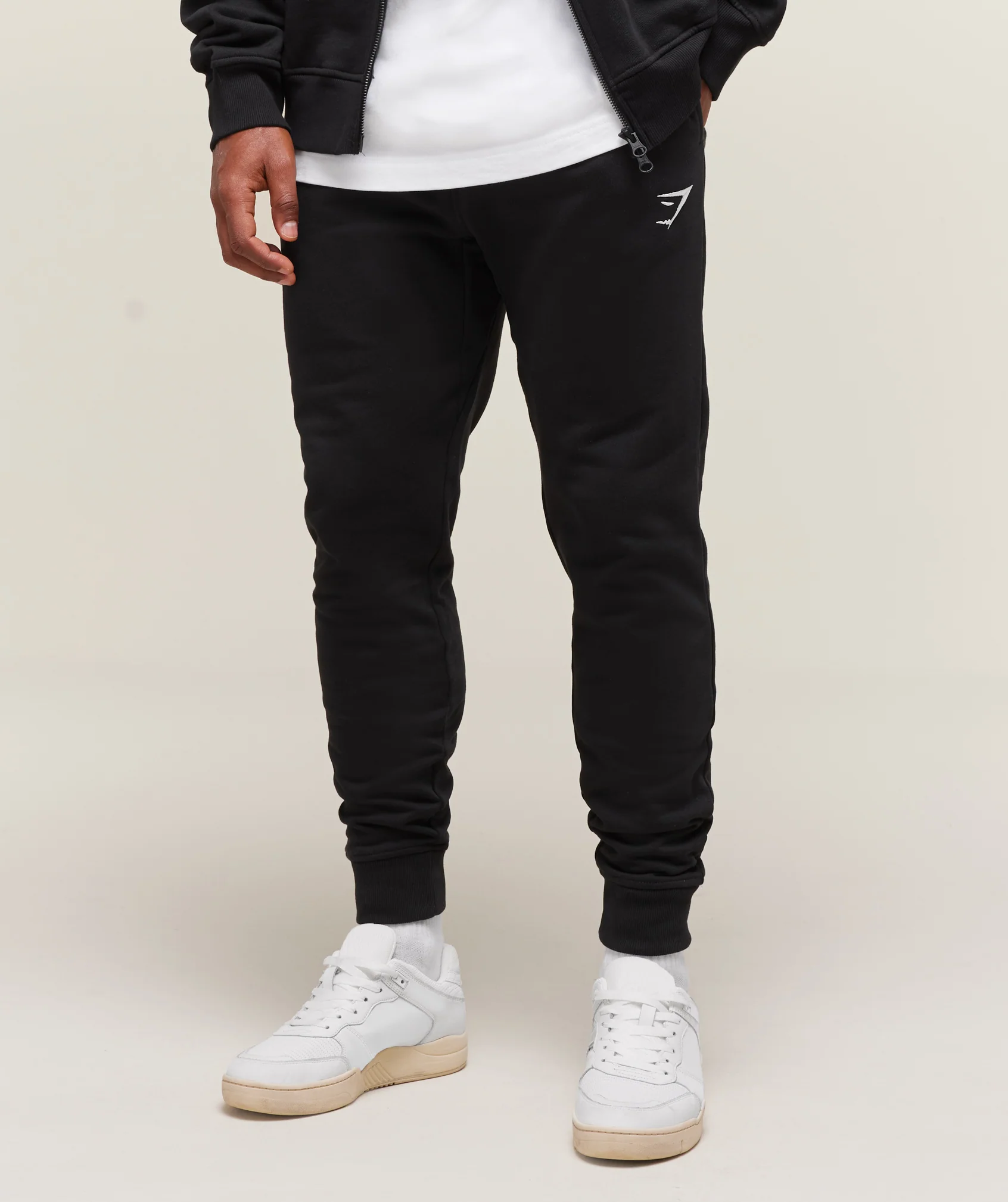 Gymshark Crest Joggers Black Slim Fit Sweatpants