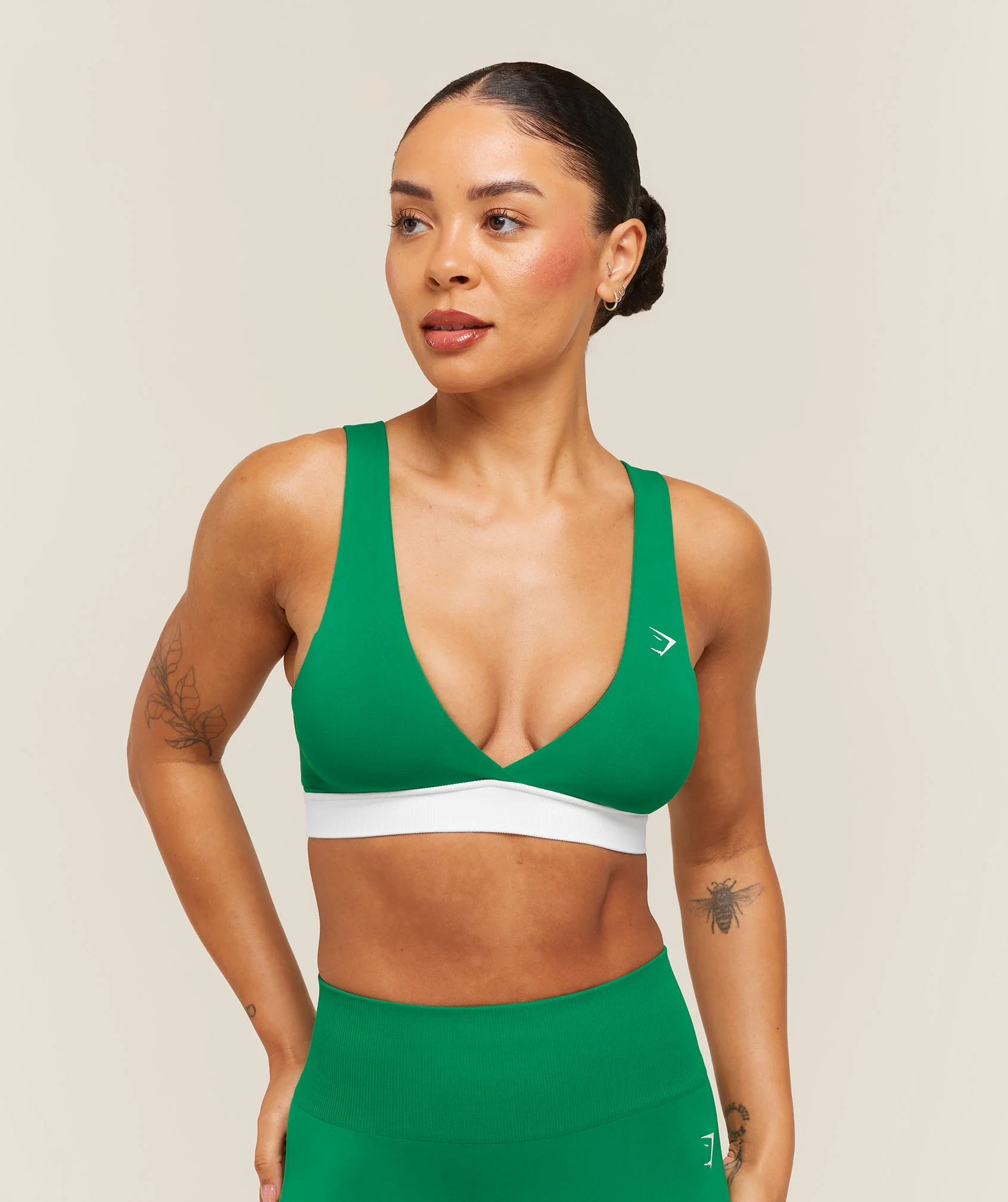 Gymshark Everyday Seamless Contrast Bra in Green