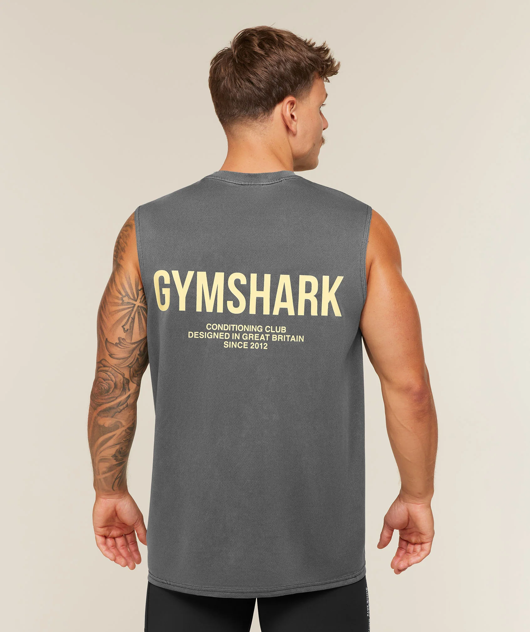 Gymshark Conditioning Club 水洗背心 黑色寬鬆訓練背心