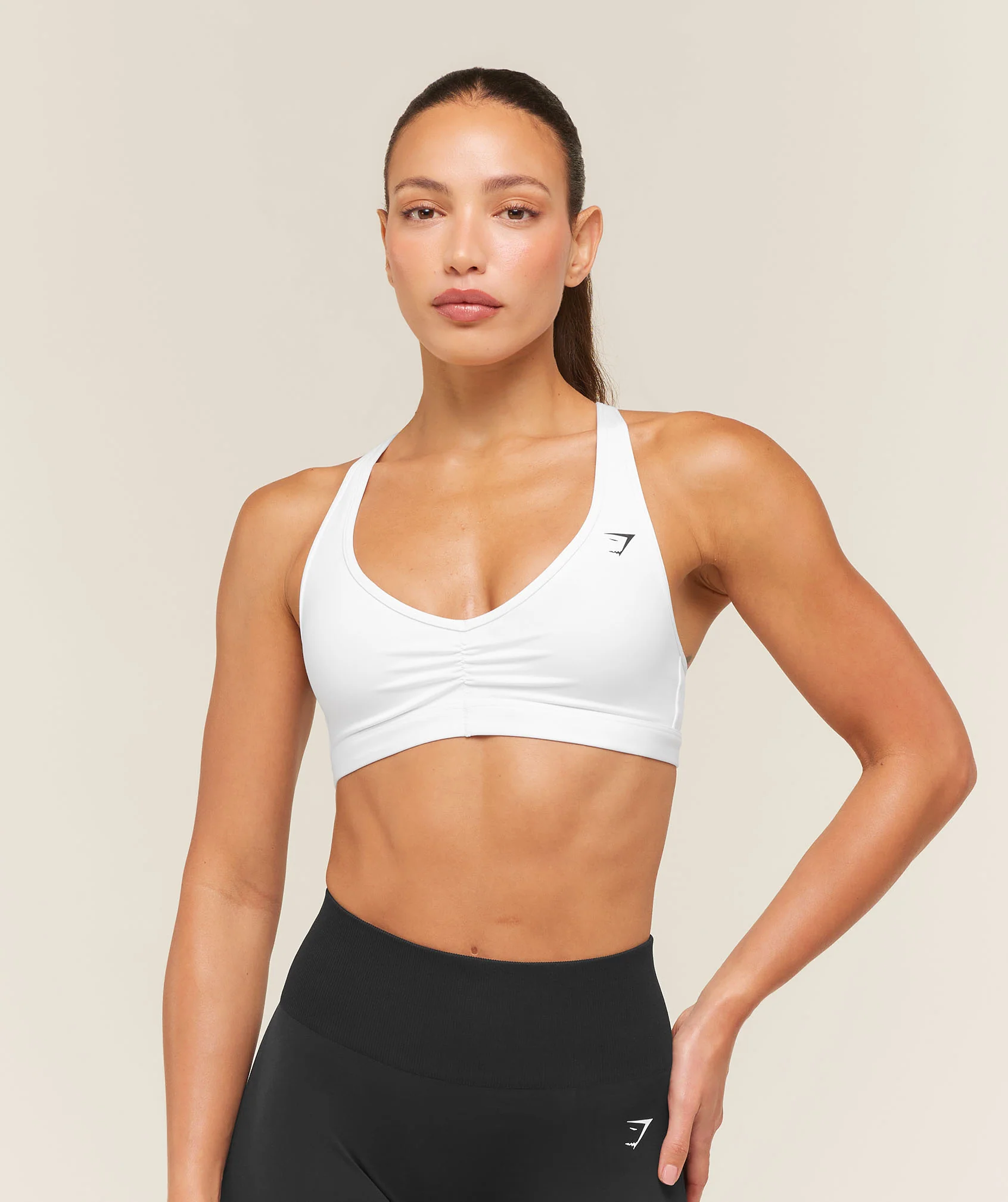 Gymshark Ruched Sports Bra 2.0 with V-Neck and Racerback