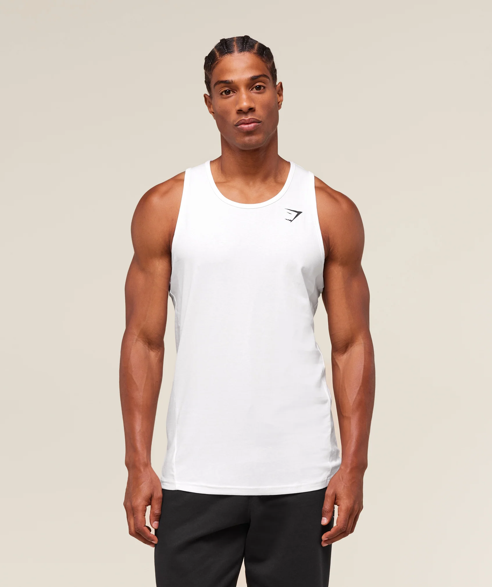 Critical Tank Slim Fit Minimalist Gym Top in White