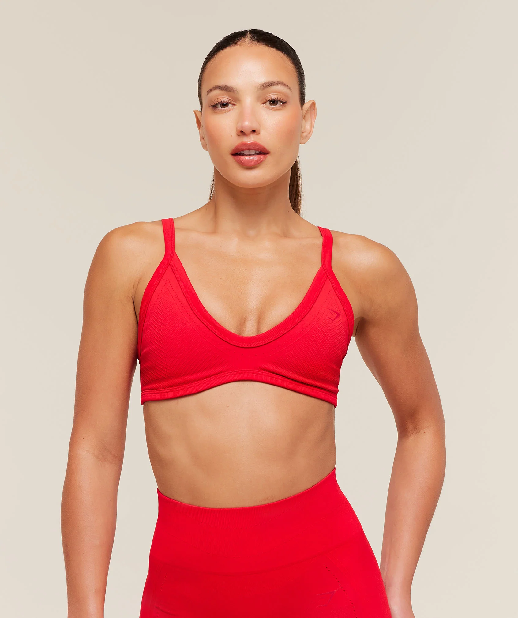 Energise Seamless Sports Bra with Low V-Neckline