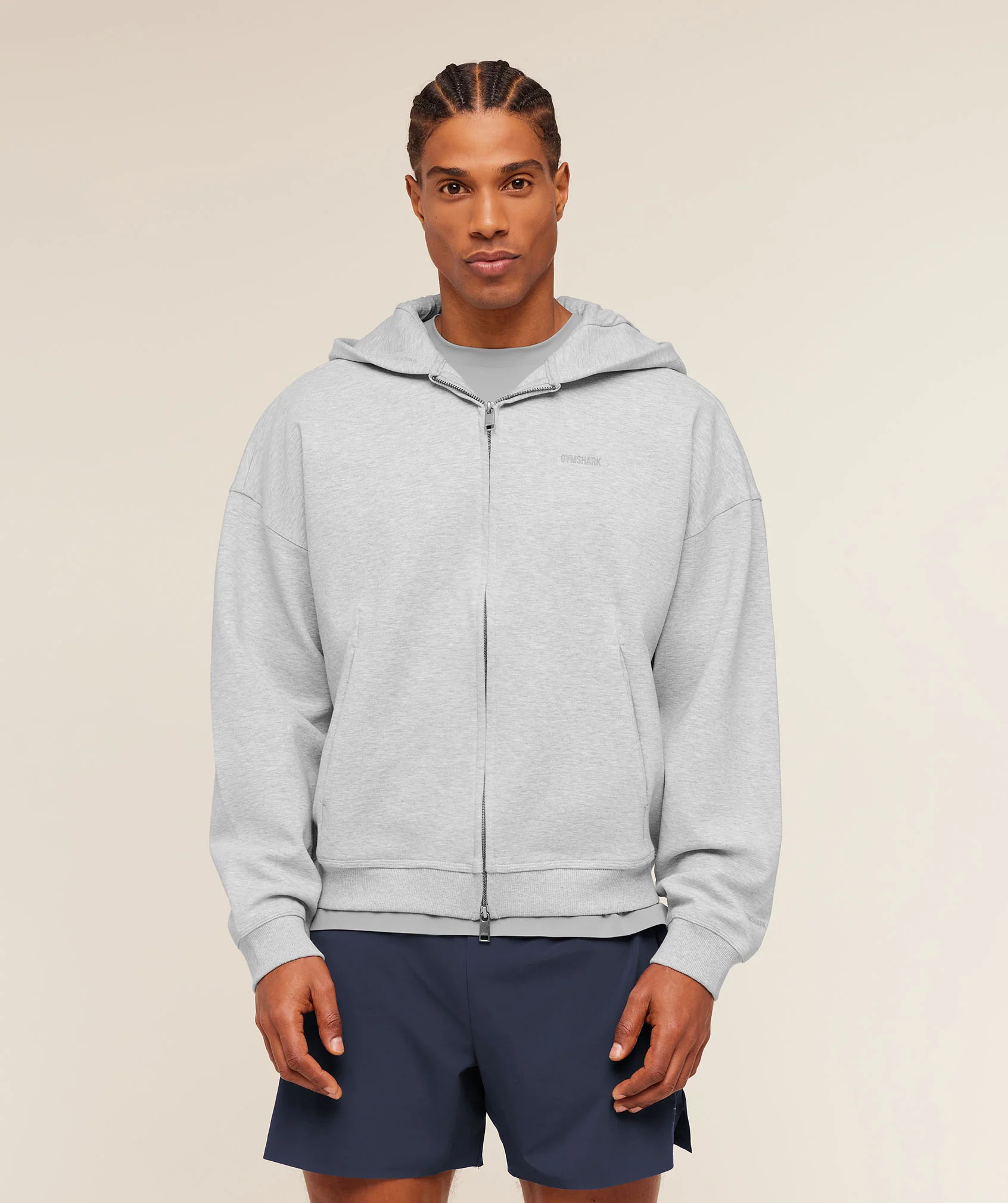 Gymshark Evolve Lightweight Zip Through Hoodie in Grey