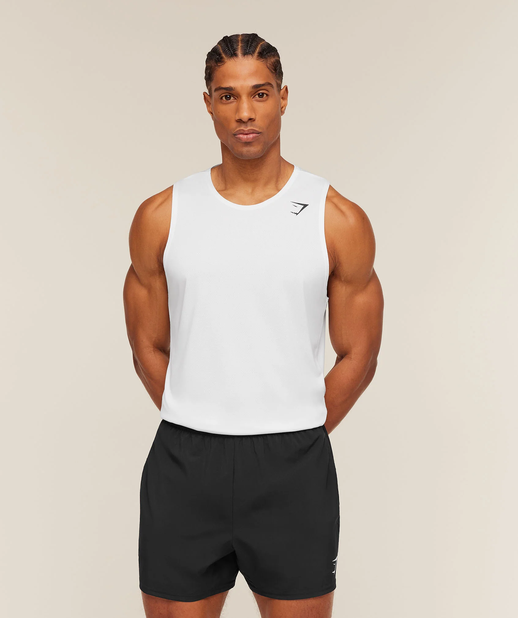 Gymshark Arrival Tank Sleeveless Slim Fit Training Top in White