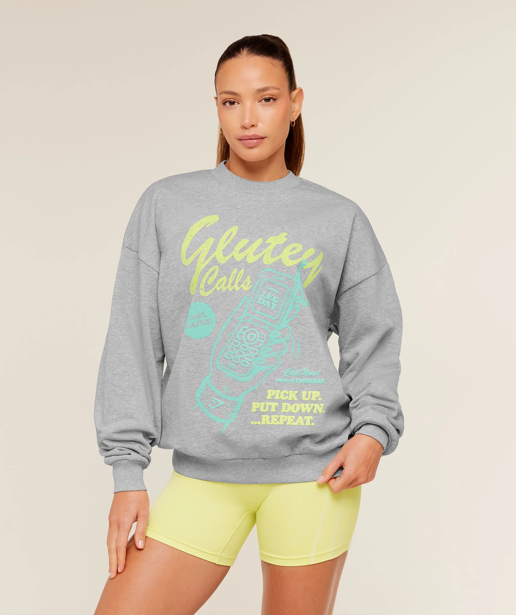 Gymshark Glutey Calls Graphic Sweatshirt Oversized Fit