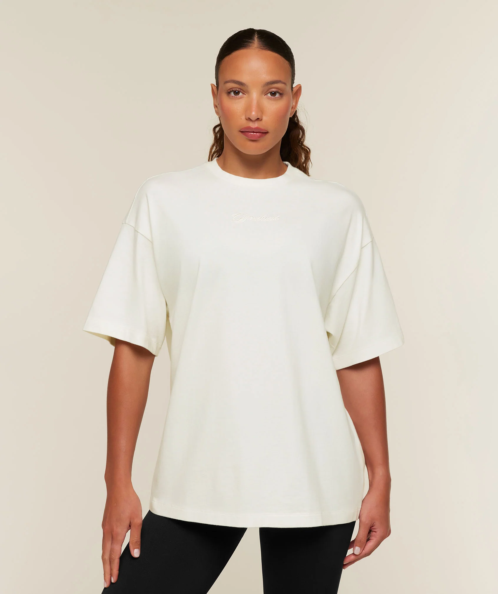 Gymshark Appliqué T-skjorte i oversized bomull – Rest Day-topp