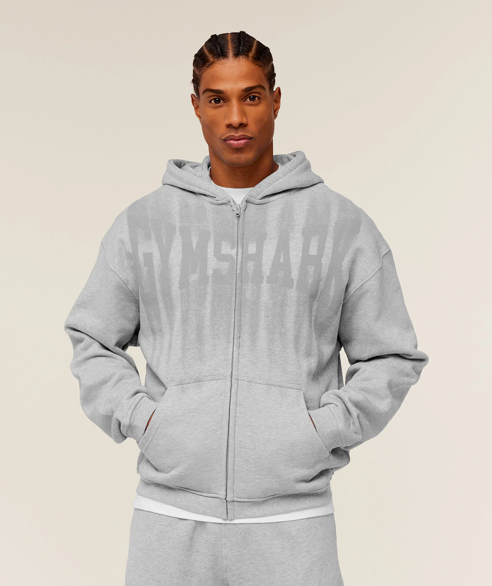 Gymshark Fade Graphic Zip Through Hoodie Oversized Fit