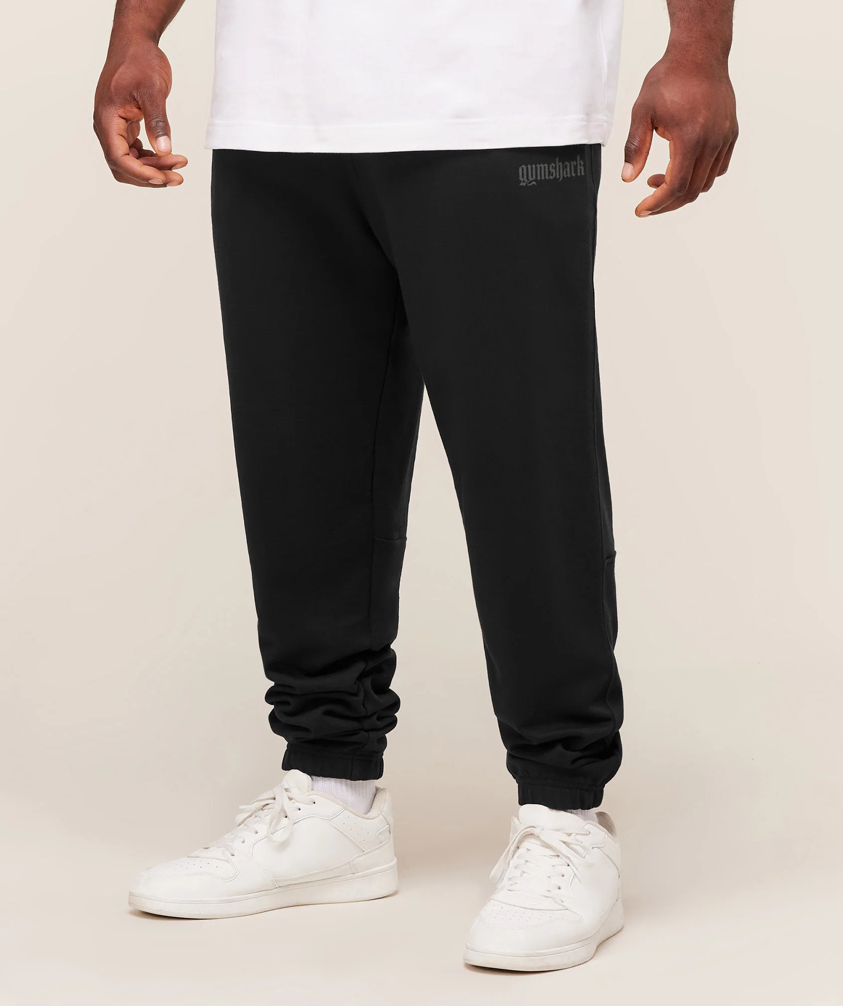 Gymshark Olde English Joggers in Black with Contrast Stitching