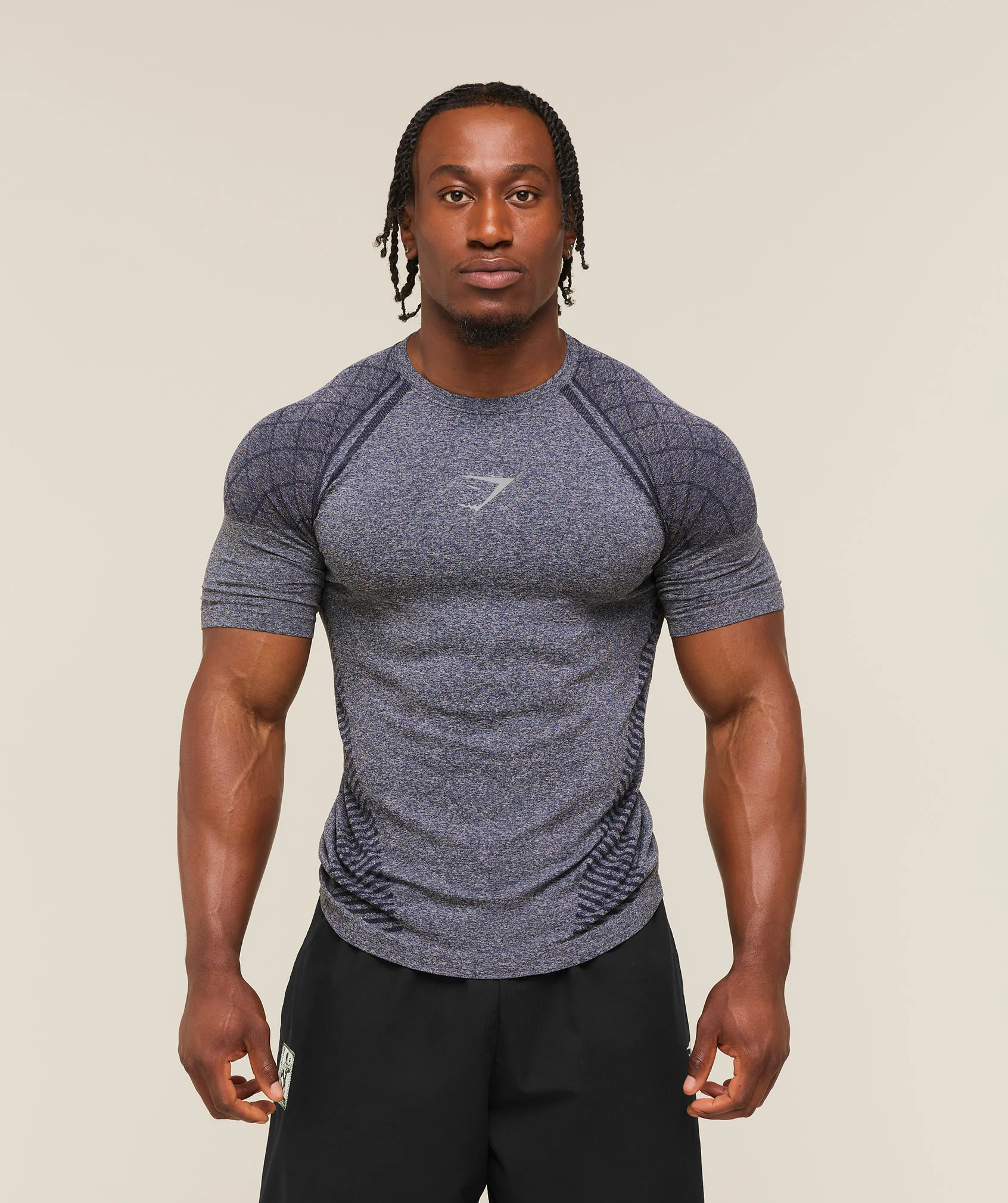 Devant Seamless T-Shirt Slim Fit Gym Top in Blue