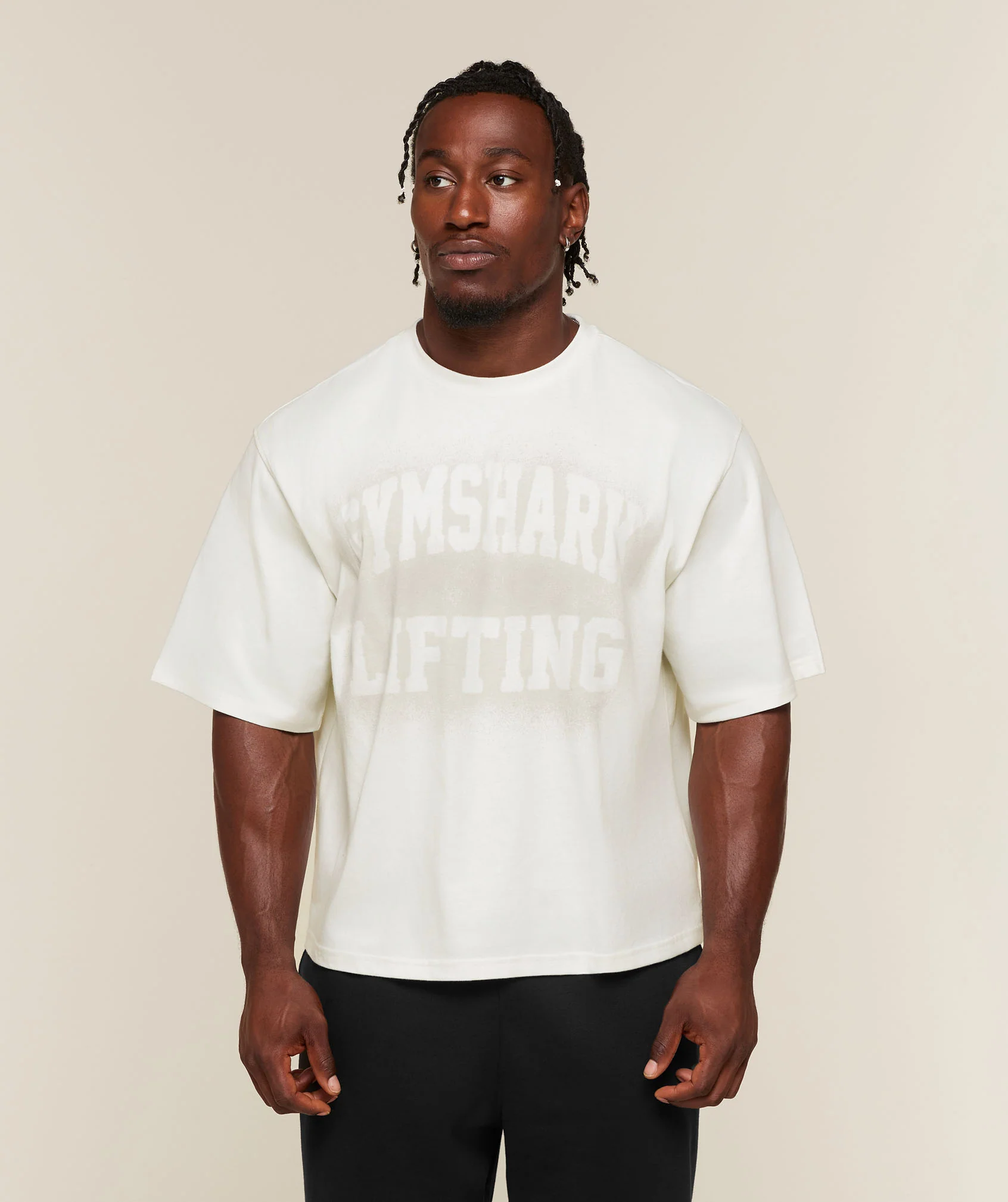Faded Lifting Graphic T-Shirt in Oversized Cotton