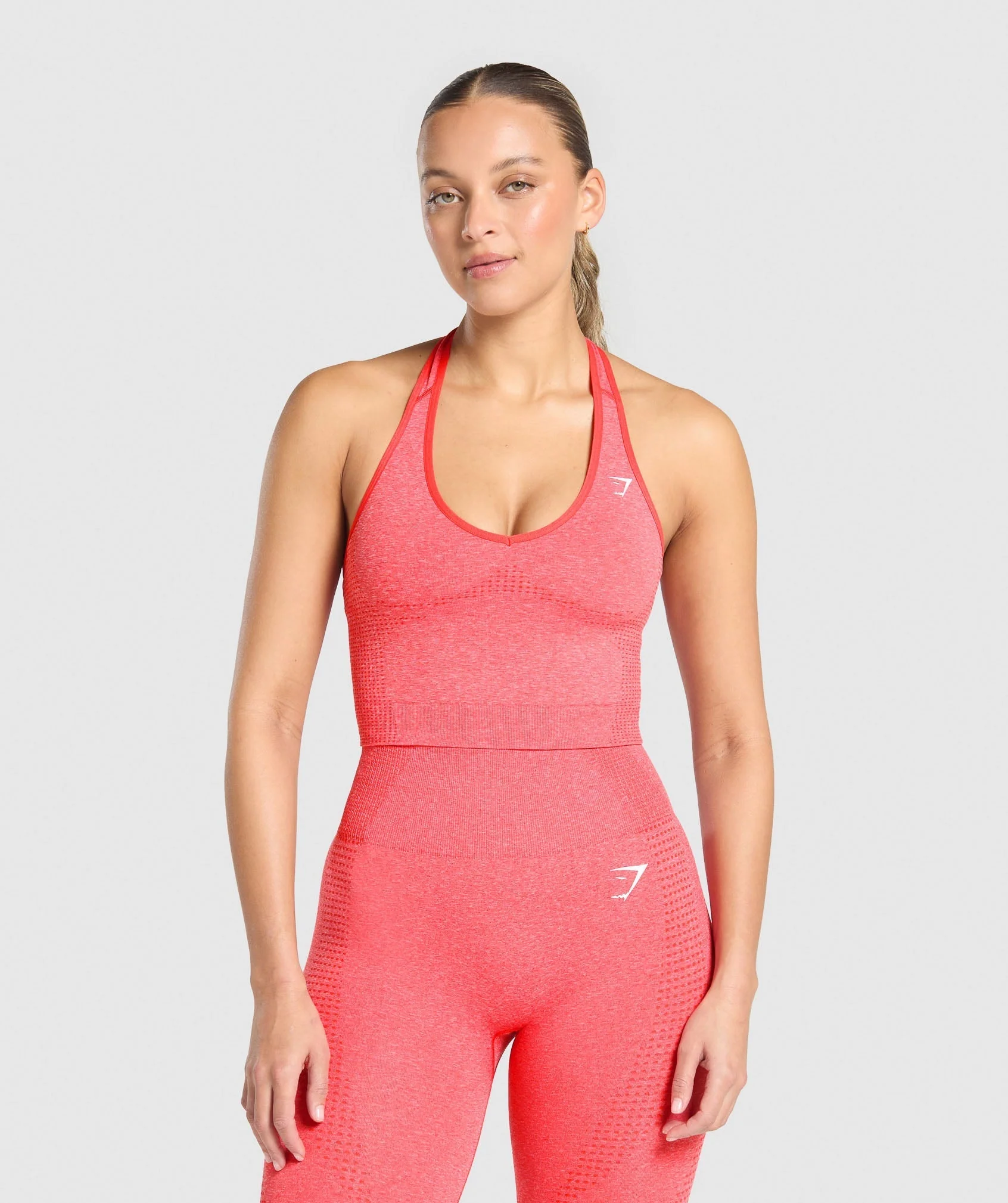 Vital Seamless Halter Neck Tank with Built-In Shelf Bra