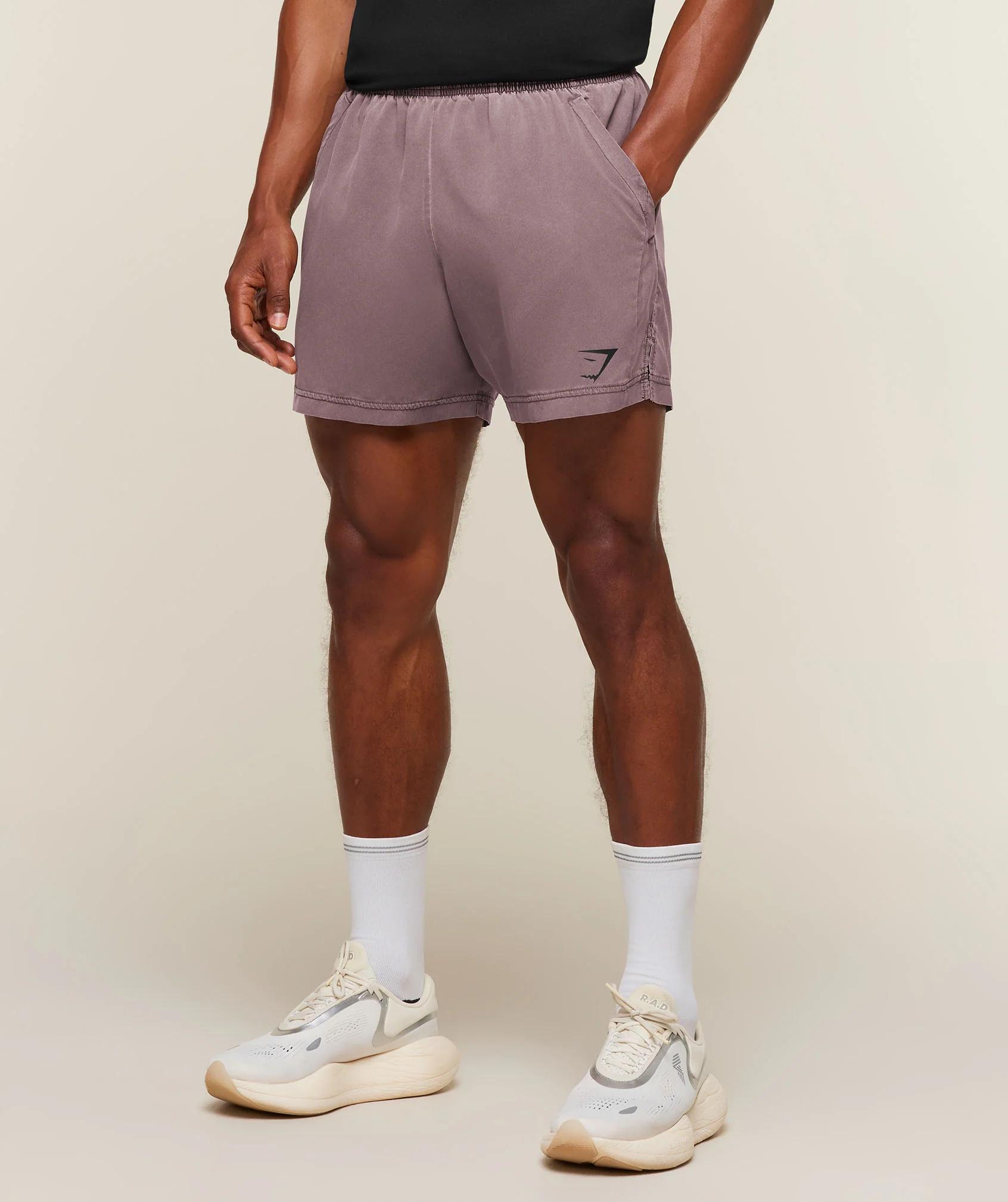 Sport Washed Shorts in Purple for Lifting and Running