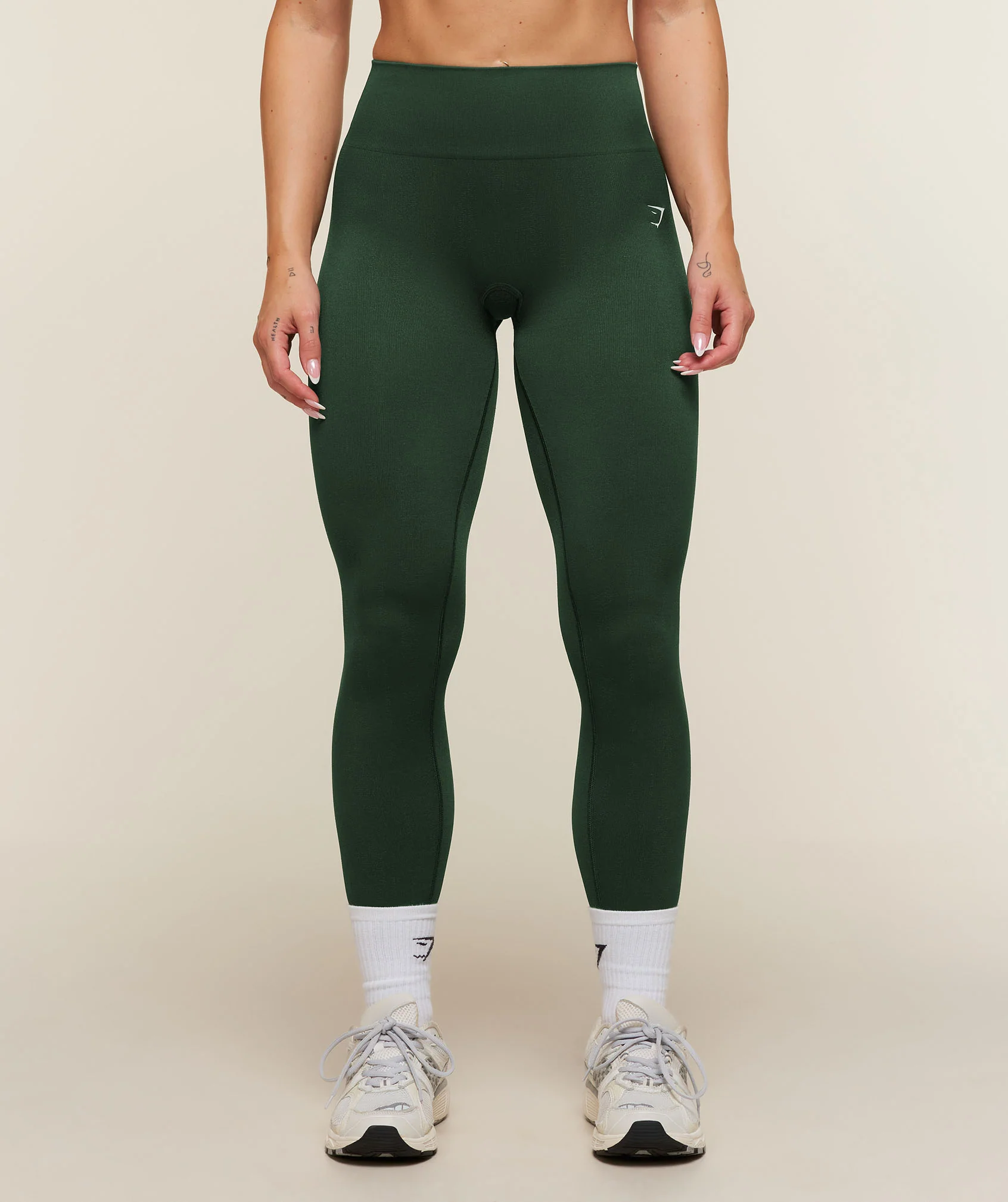 Adapt Solid Leggings Green with High-Rise Scrunch Back