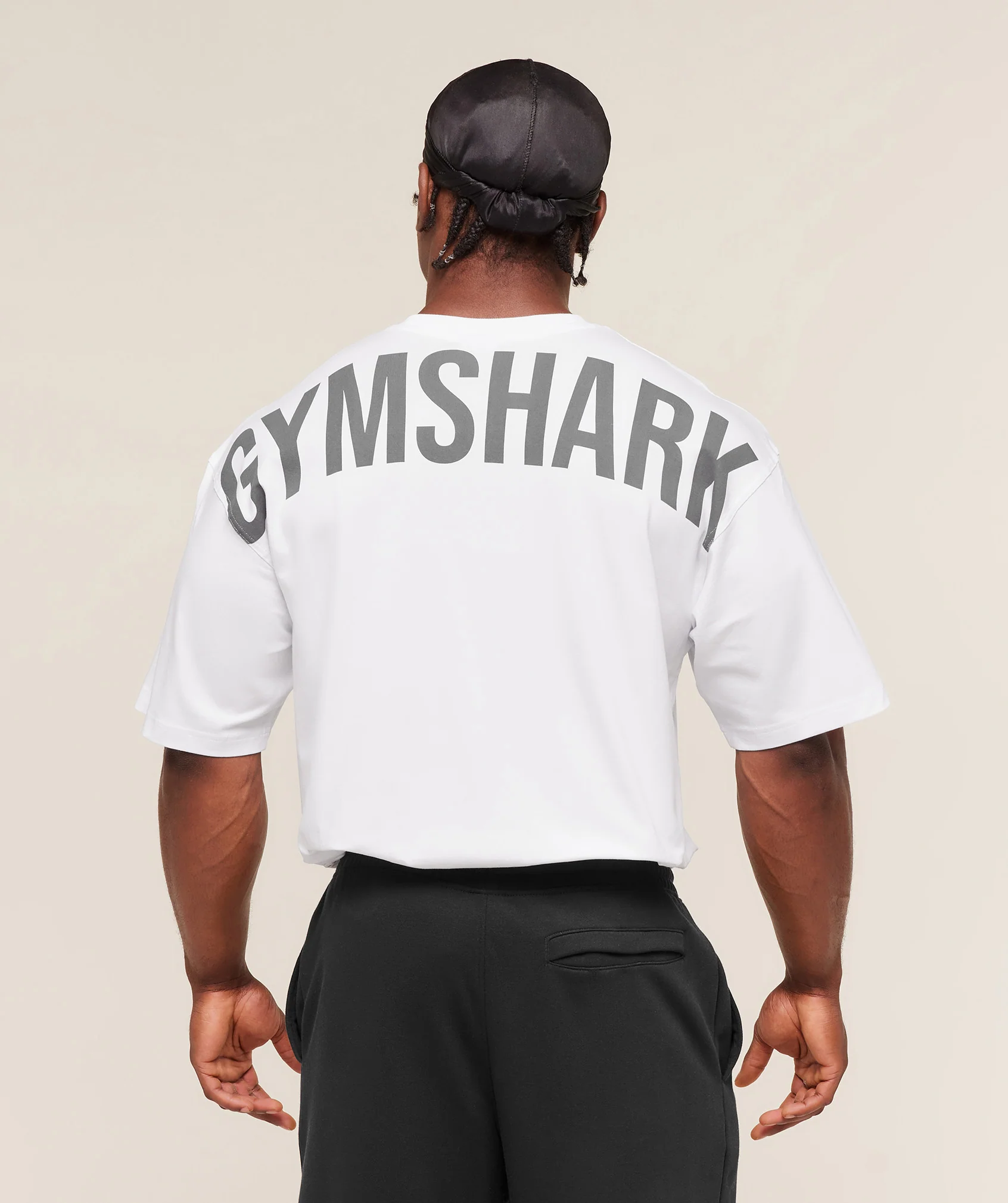 Gymshark Power T-Shirt Oversized Fit White Short Sleeve Tee