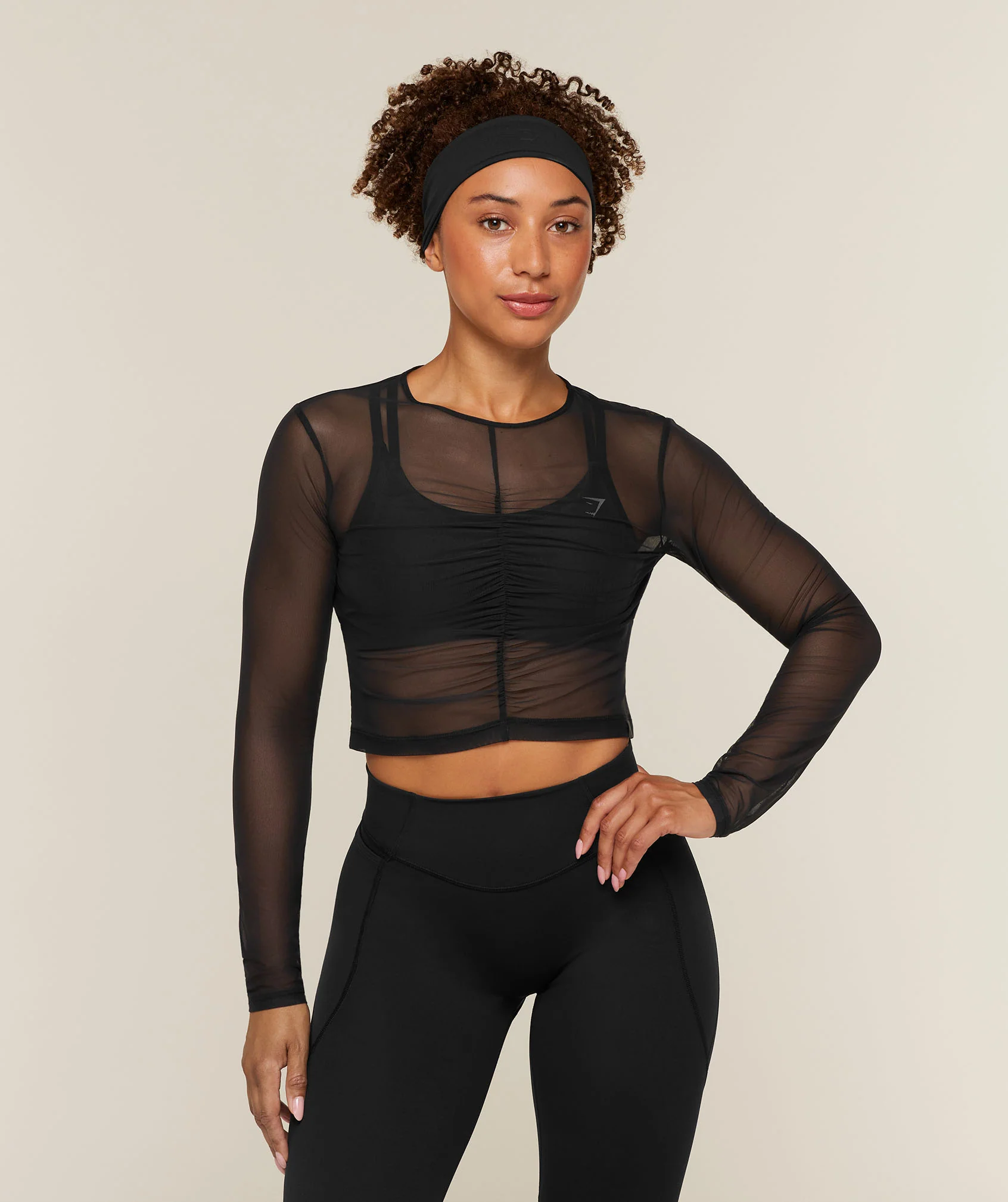 Maglia a maniche lunghe Gymshark Hybrid Mesh per running