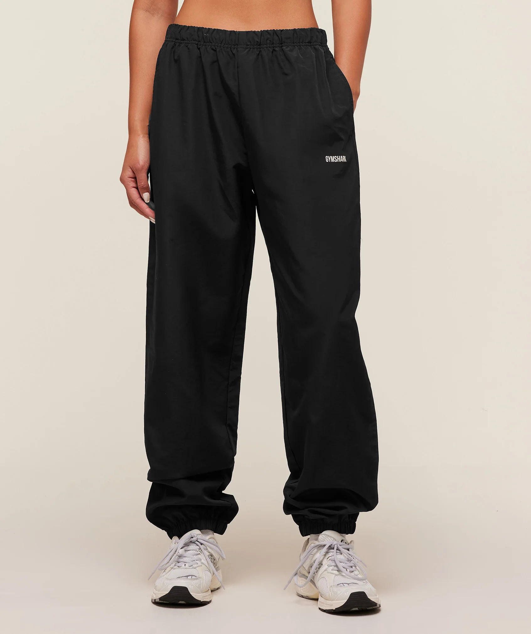 Woven Track Pants with Elasticated Waist and Side Pockets