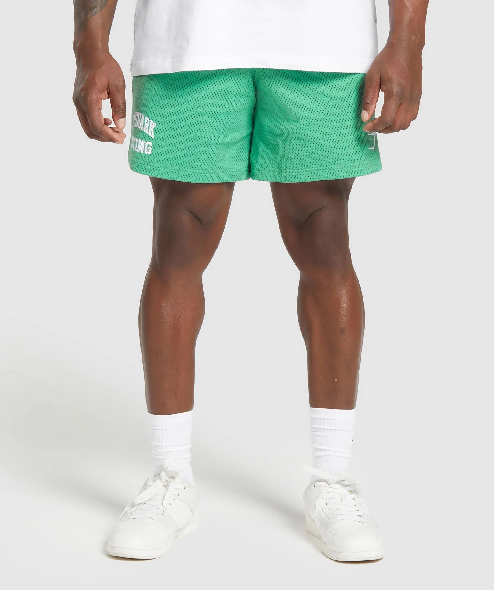 Gymshark Lifting Mesh 7 Inch Shorts in Lagoon Green