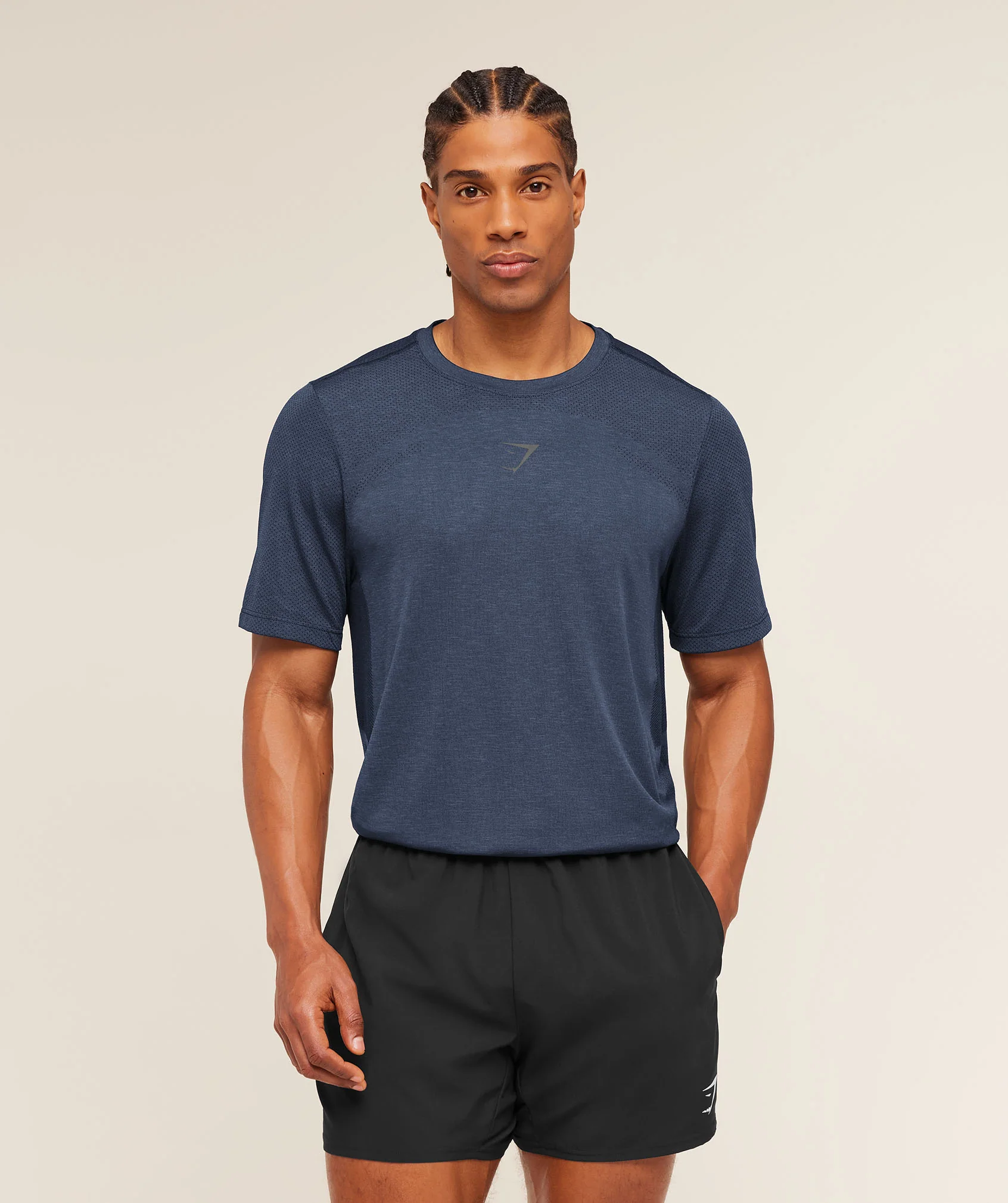 Lightweight Seamless T-Shirt in Blue for Training and Layering