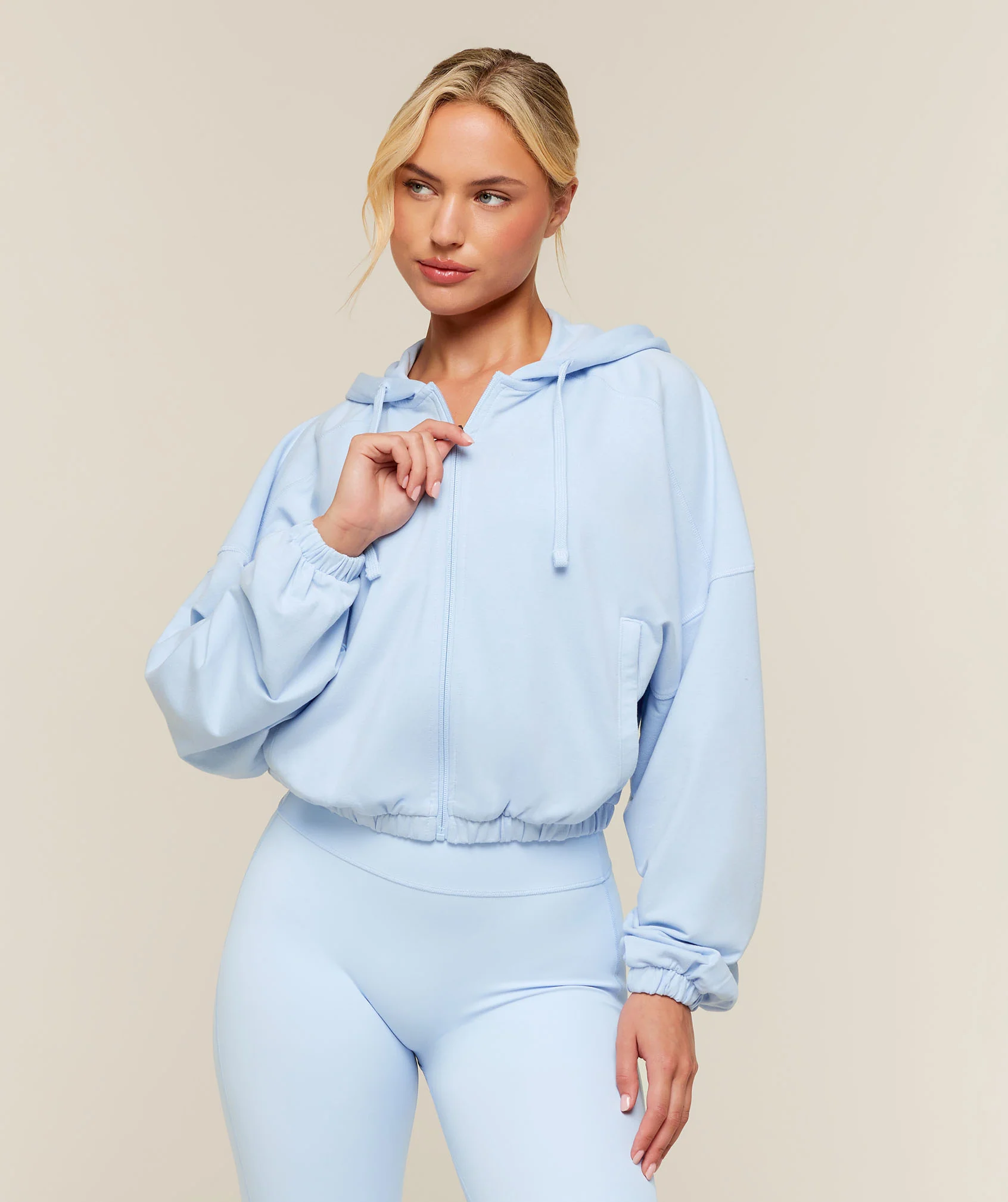 Lightweight Full Zip Pullover Hoodie in Oversized Midi Fit