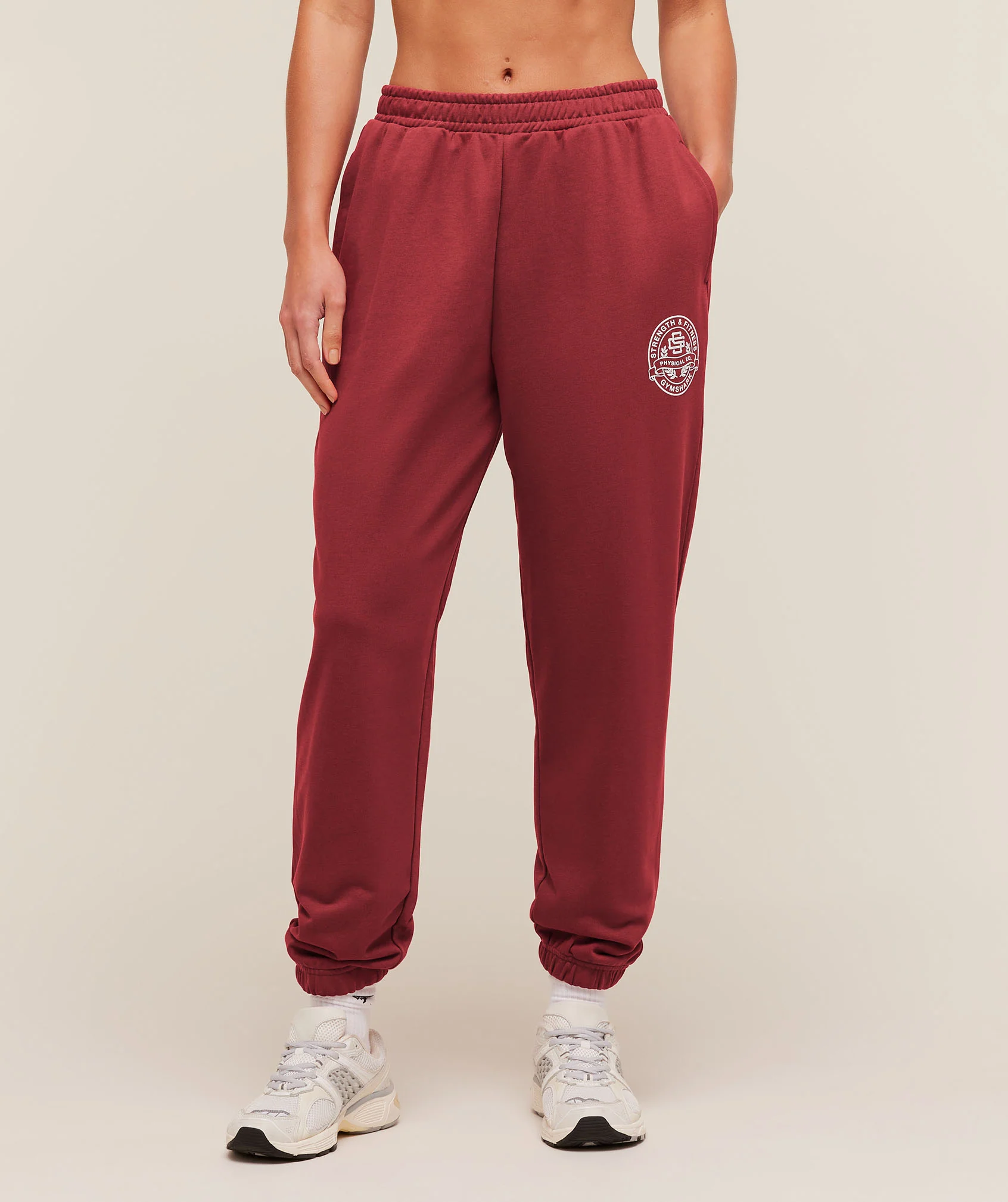 Strength and Fitness Crest Graphic Joggers with Elasticated Cuffs