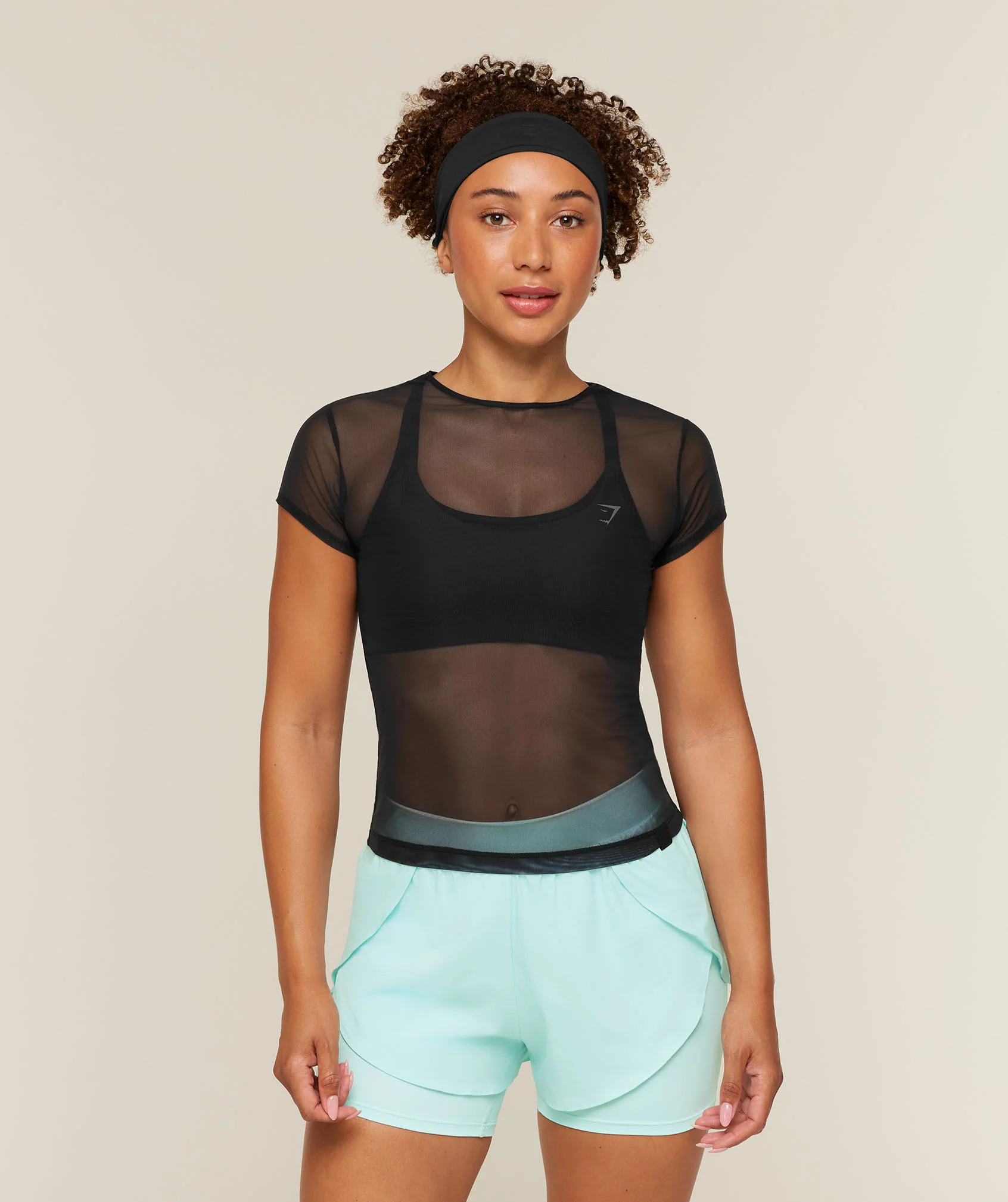 Gymshark Hybrid Mesh T-Shirt Body Fit Midi Length Running Top
