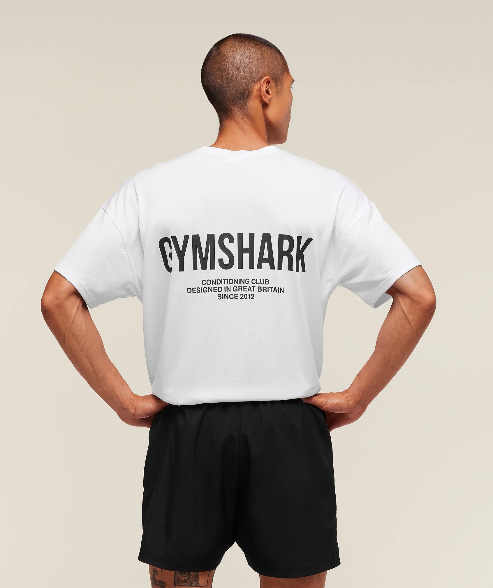 Gymshark Conditioning Club Oversized T-Shirt with Back Graphic in White