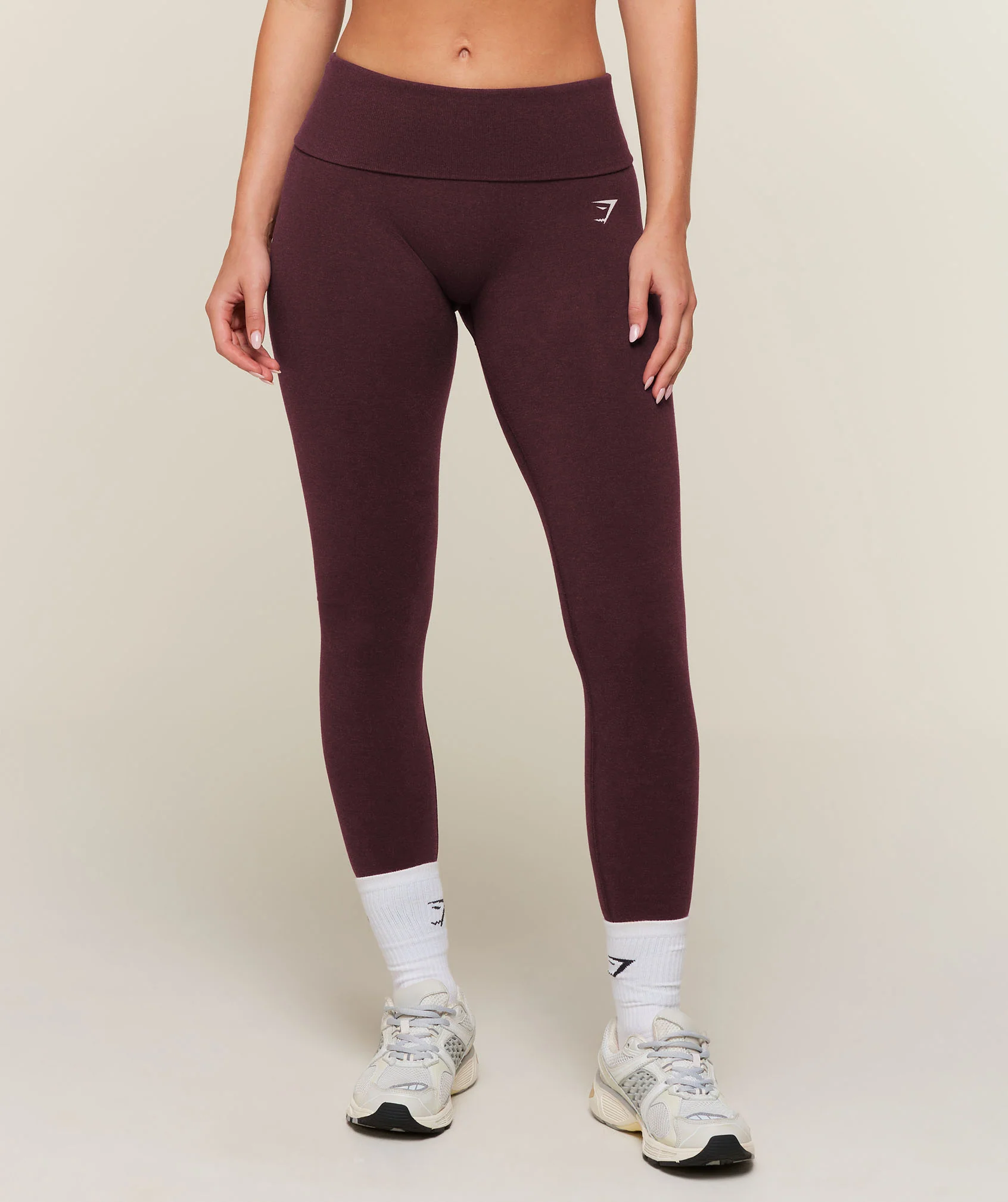 CottonMove™ Seamless Cotton-Blend Leggings with Adjustable Foldover Waist