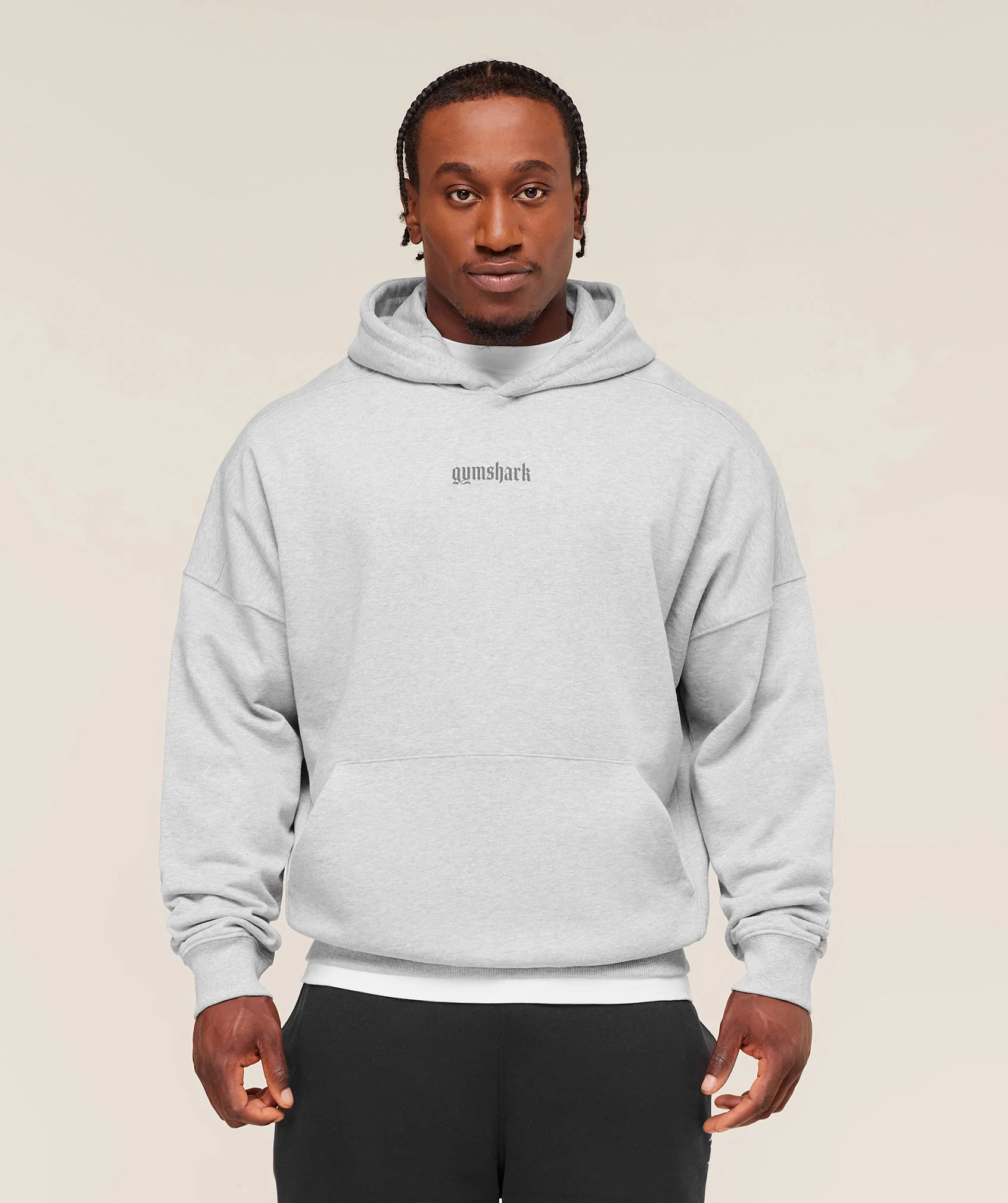 Olde English Hoodie in Grey with Oversized Fit and 400gsm Fabric