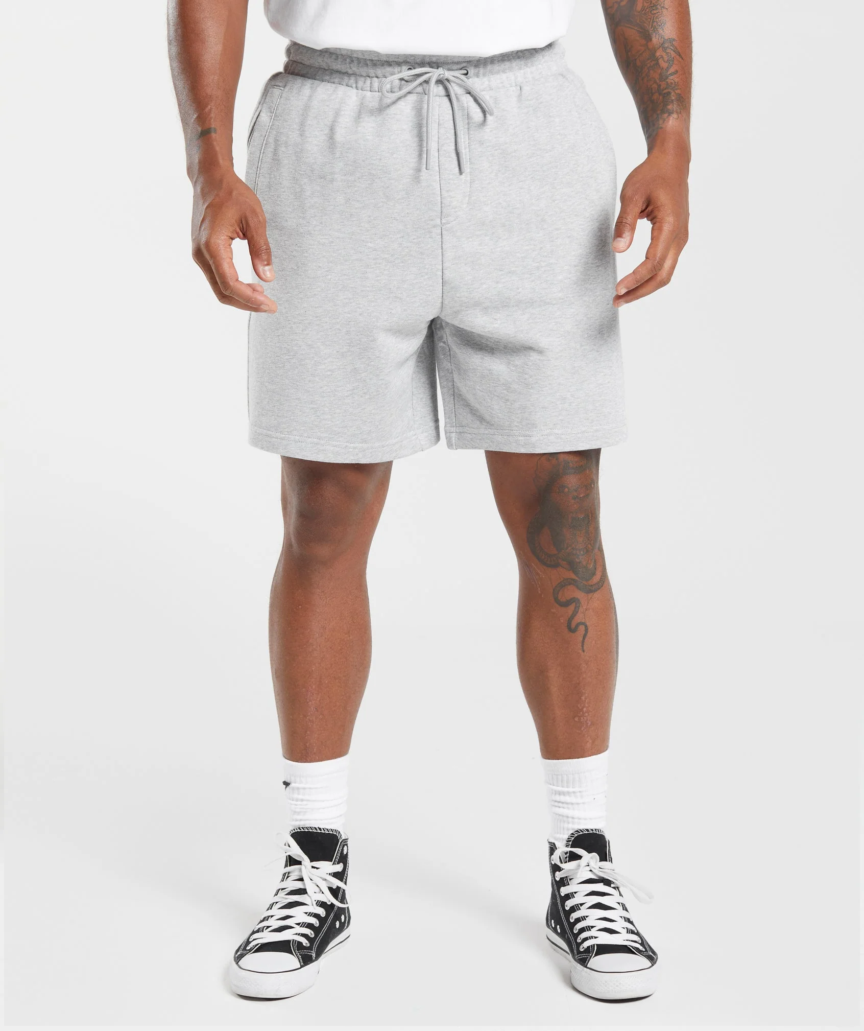 Gymshark Rest Day Essentials 7 Inch Shorts in Light Grey Core Marl