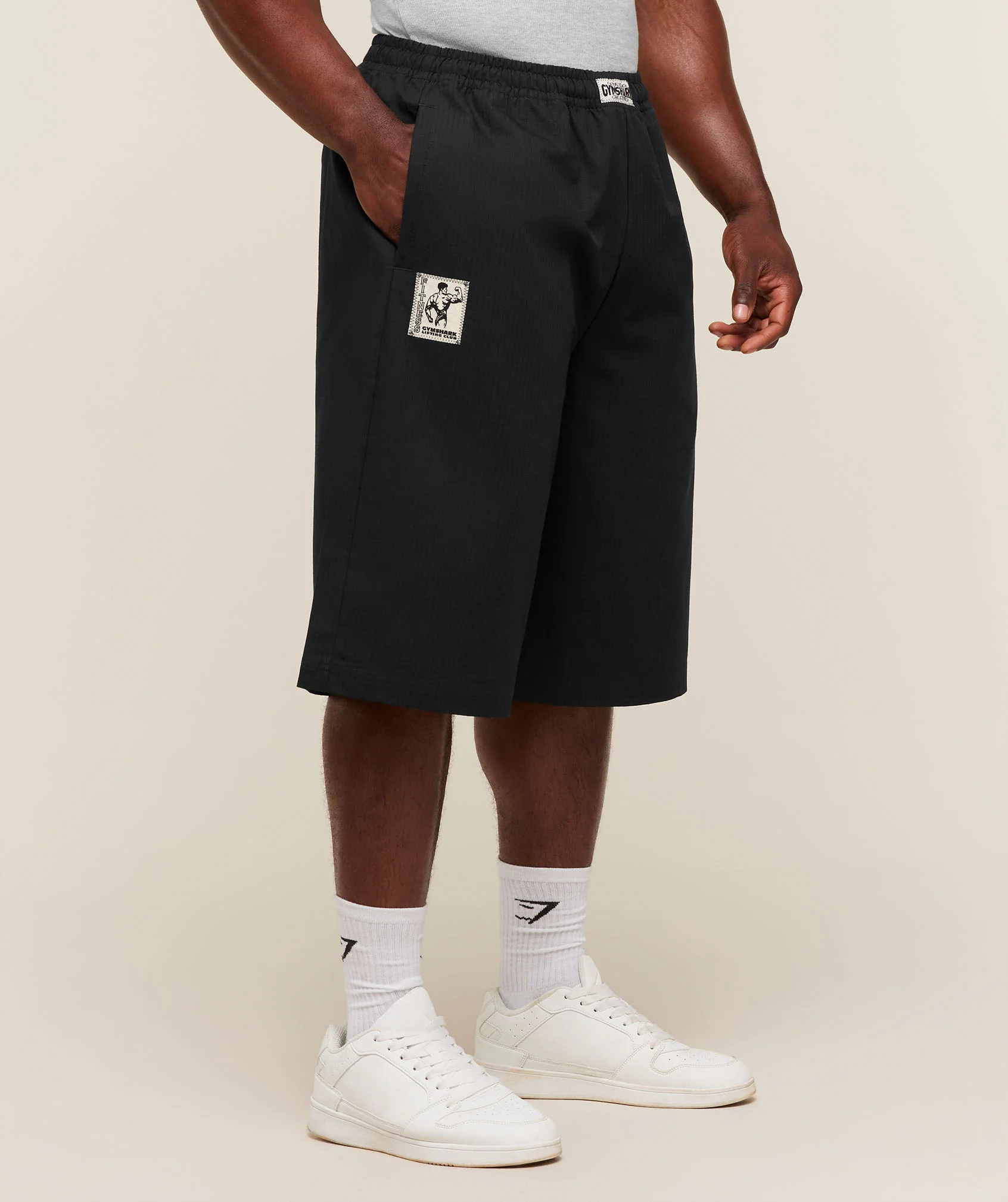 Gymshark Longline Pumper Shorts Black Oversized Lifting Shorts