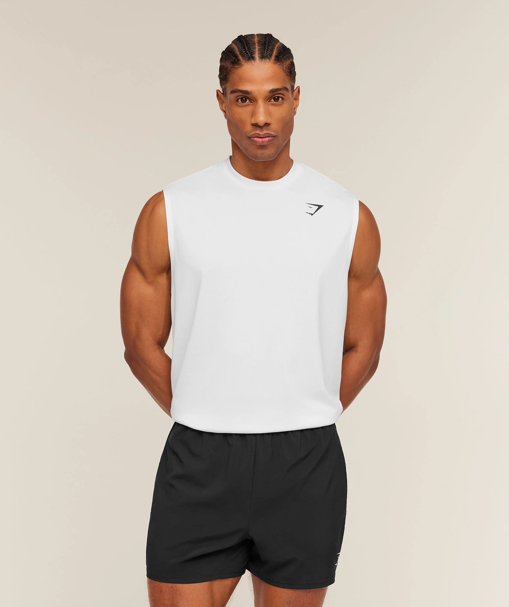 Oversized Performance Tank in White for Sleeveless Training