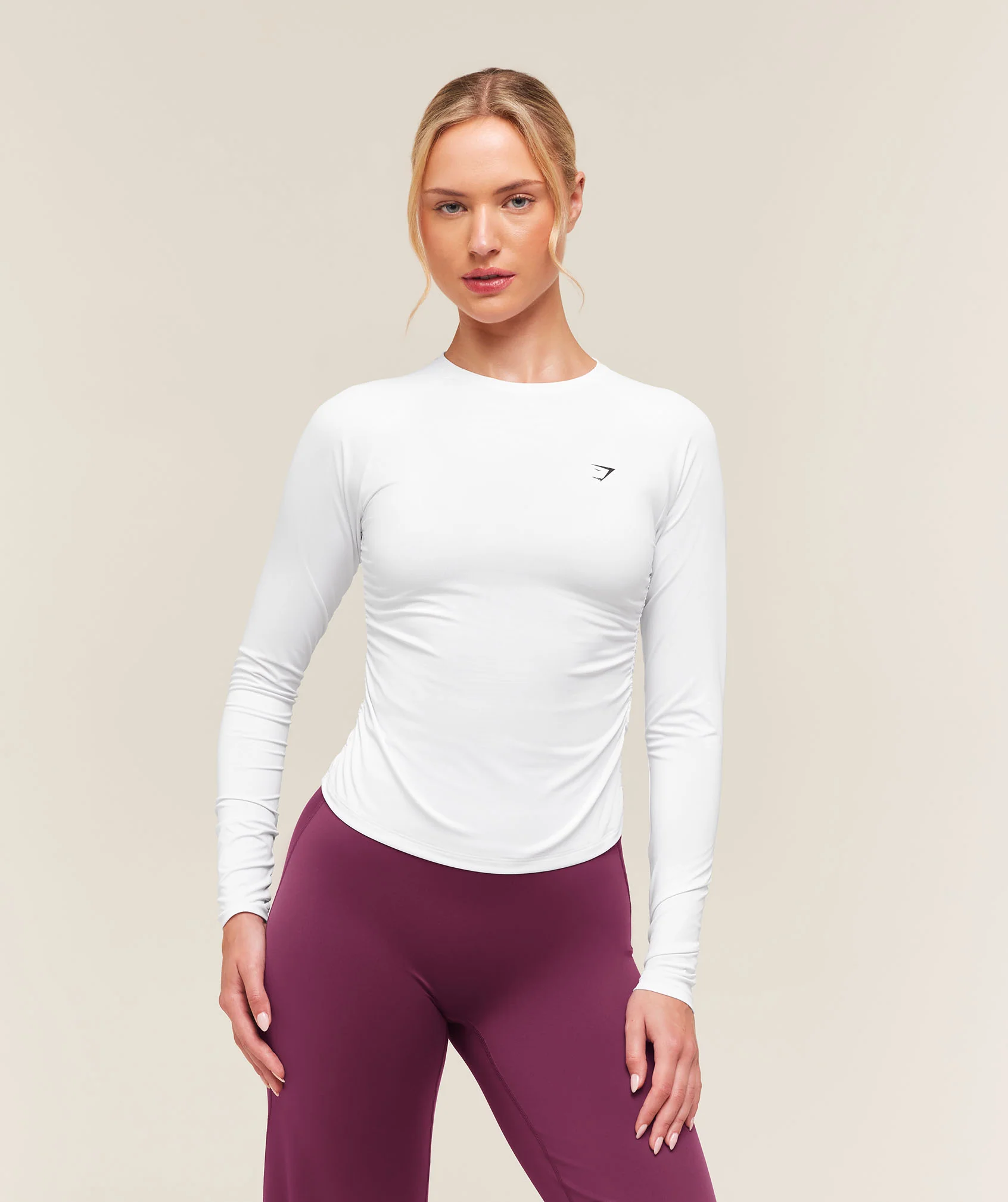 Training Ruche Long Sleeve Top with Side Ruched Detail